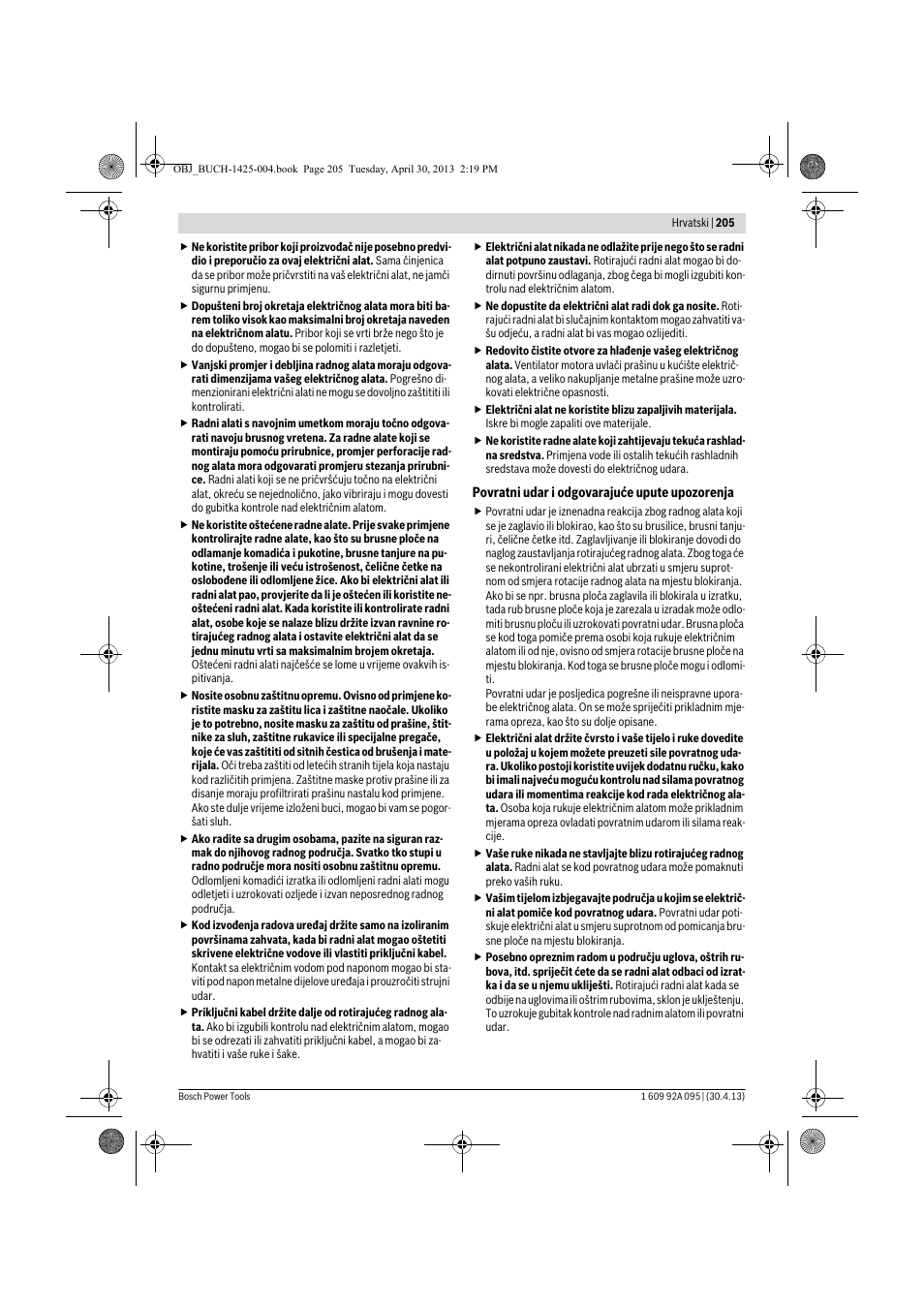 Bosch GWS 9-125 Professional User Manual | Page 205 / 270