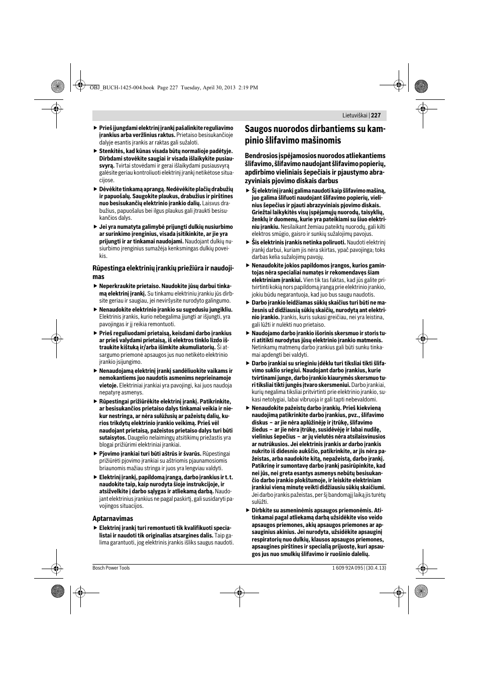 Bosch GWS 9-125 Professional User Manual | Page 227 / 270