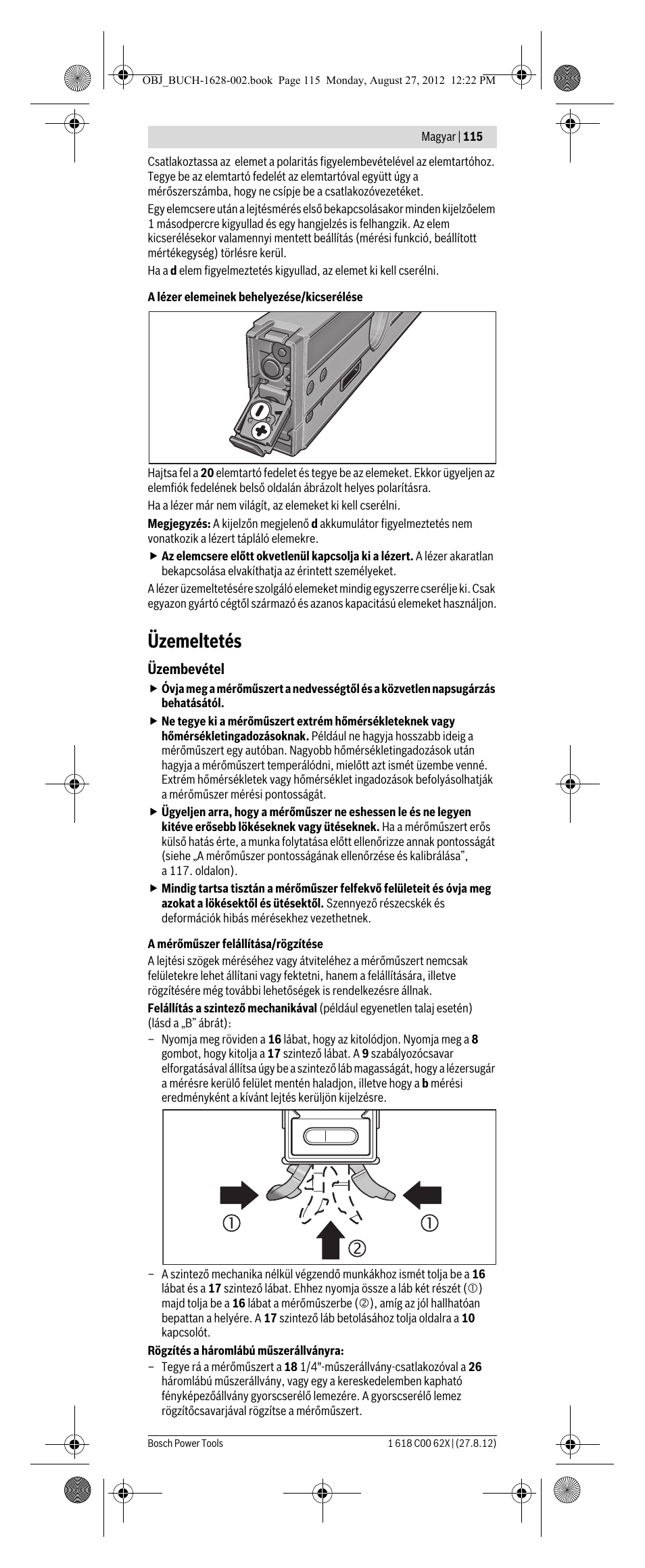 Üzemeltetés | Bosch GIM 60 L Professional User Manual | Page 115 / 222