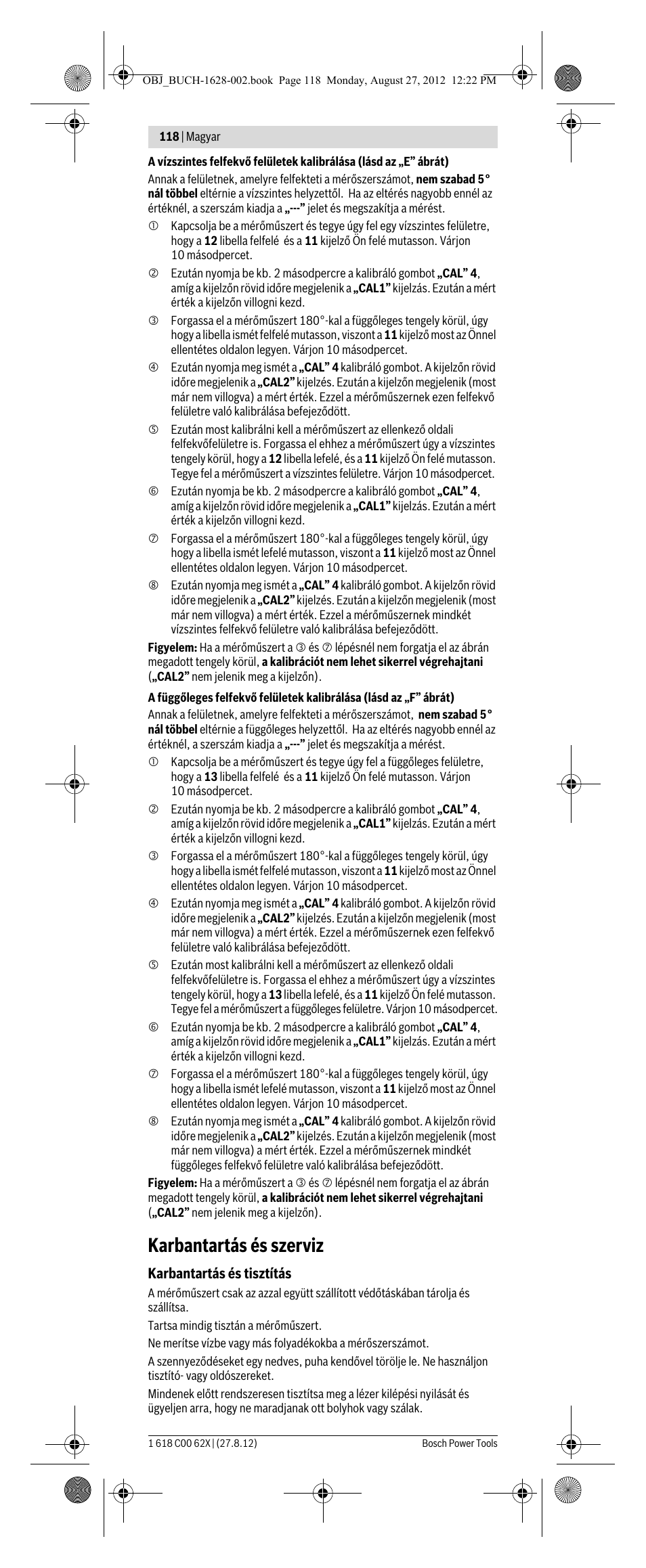 Karbantartás és szerviz | Bosch GIM 60 L Professional User Manual | Page 118 / 222