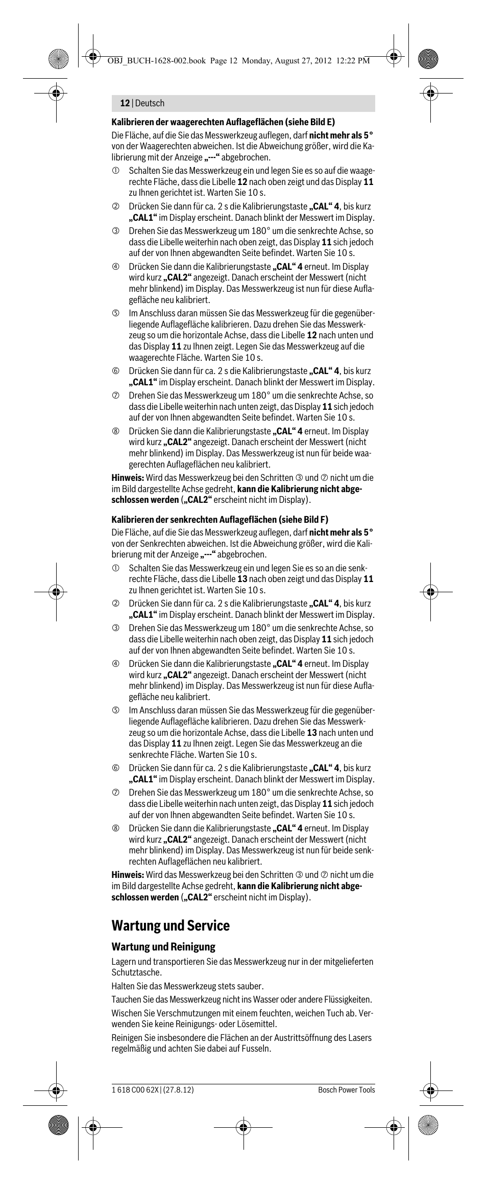 Wartung und service | Bosch GIM 60 L Professional User Manual | Page 12 / 222