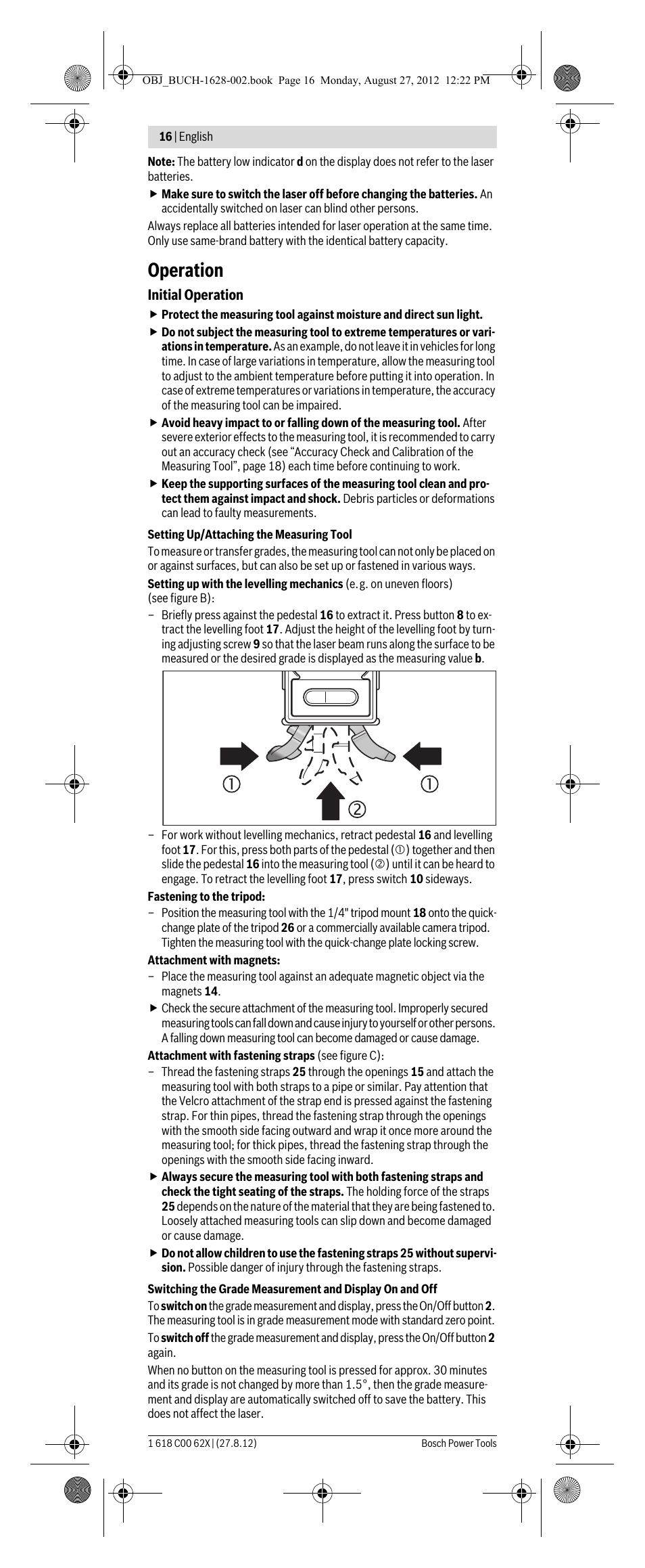 Operation | Bosch GIM 60 L Professional User Manual | Page 16 / 222