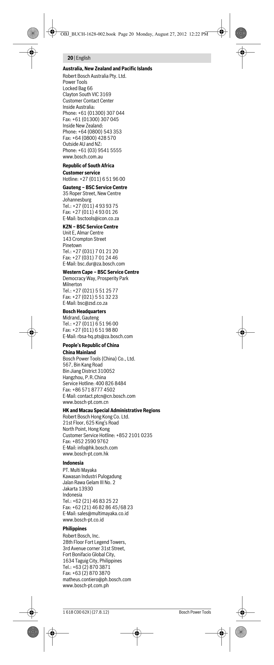 Bosch GIM 60 L Professional User Manual | Page 20 / 222