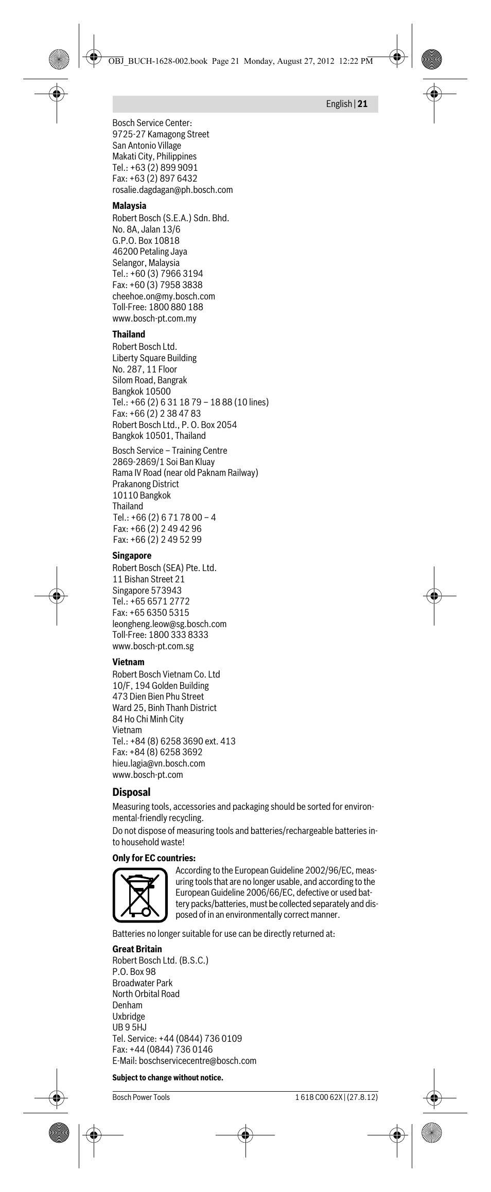 Bosch GIM 60 L Professional User Manual | Page 21 / 222