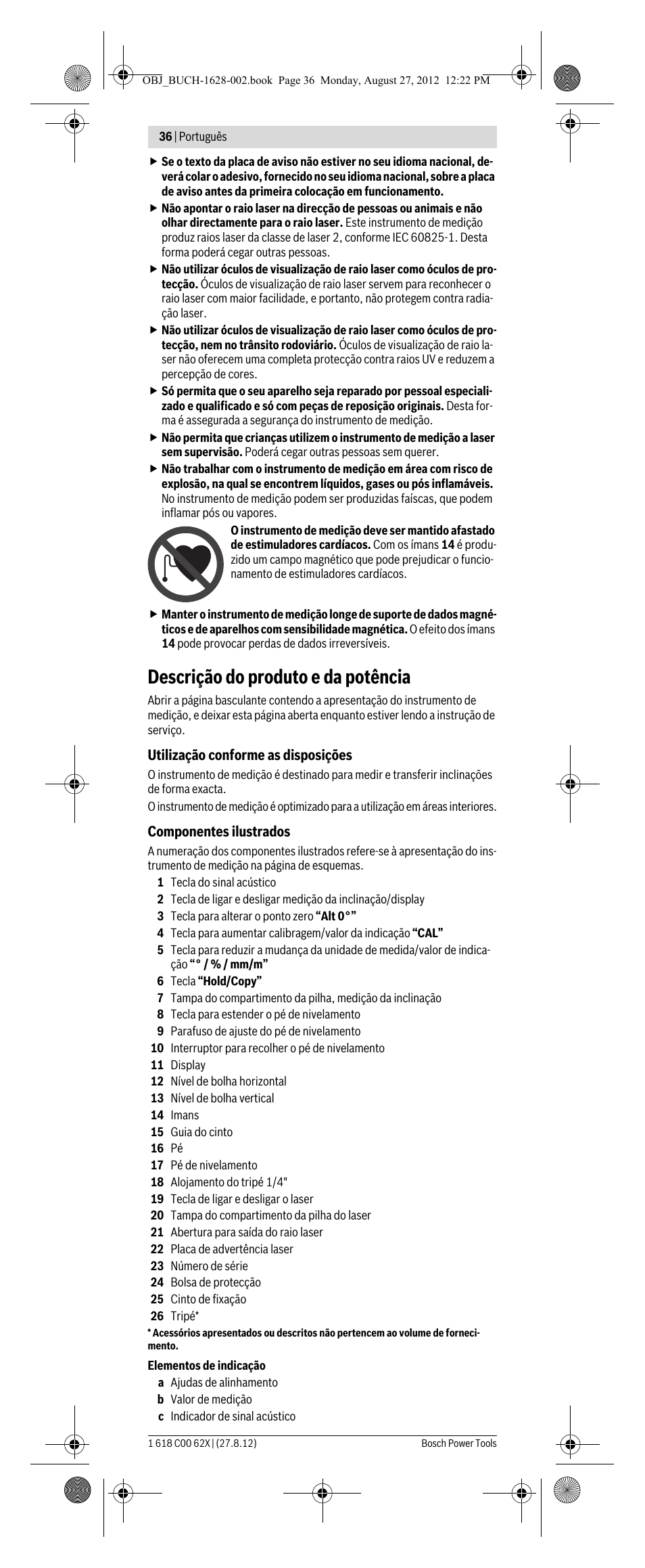 Descrição do produto e da potência | Bosch GIM 60 L Professional User Manual | Page 36 / 222