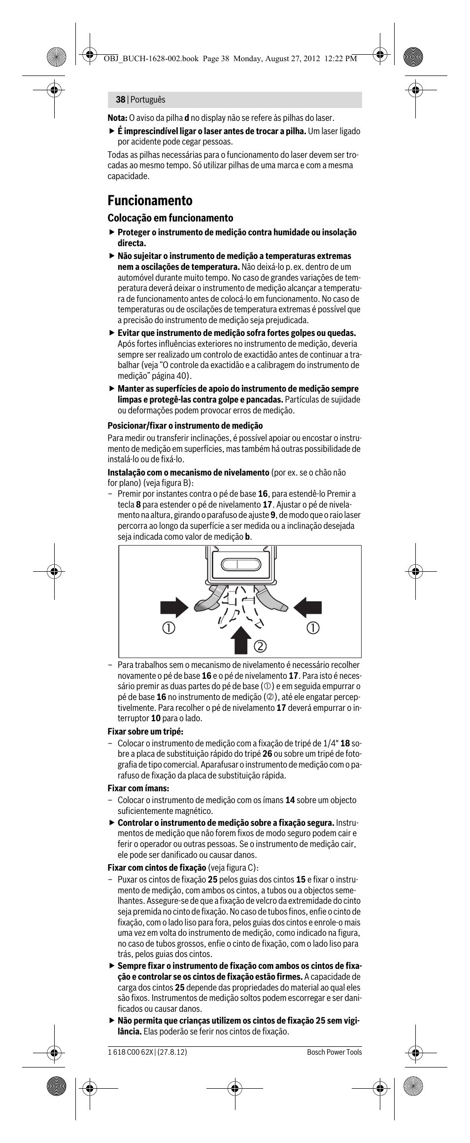 Funcionamento | Bosch GIM 60 L Professional User Manual | Page 38 / 222