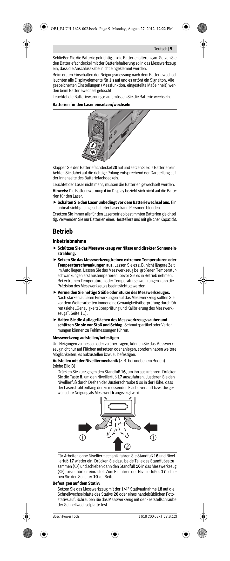 Betrieb | Bosch GIM 60 L Professional User Manual | Page 9 / 222