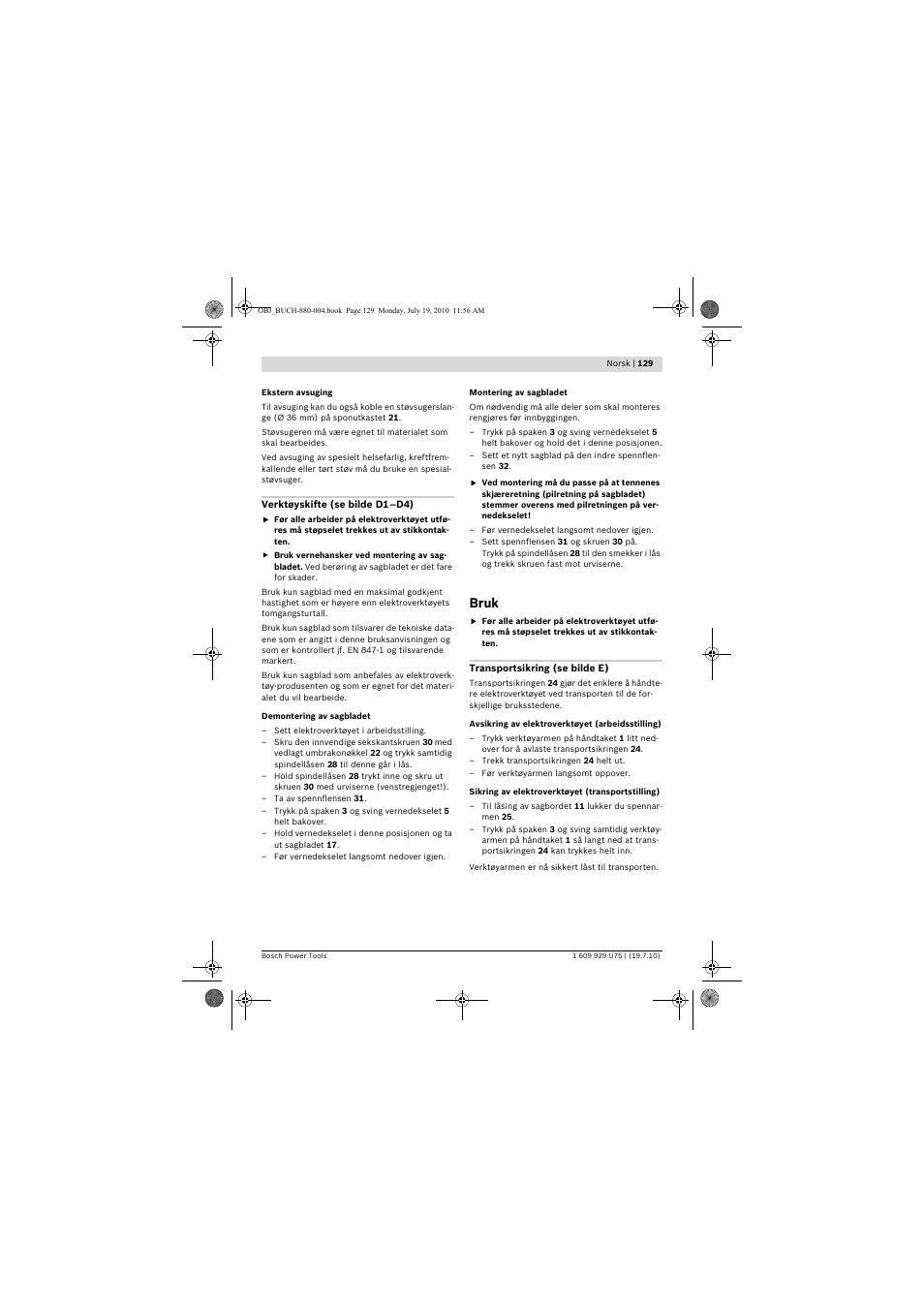 Bruk | Bosch PCM 7 User Manual | Page 129 / 346