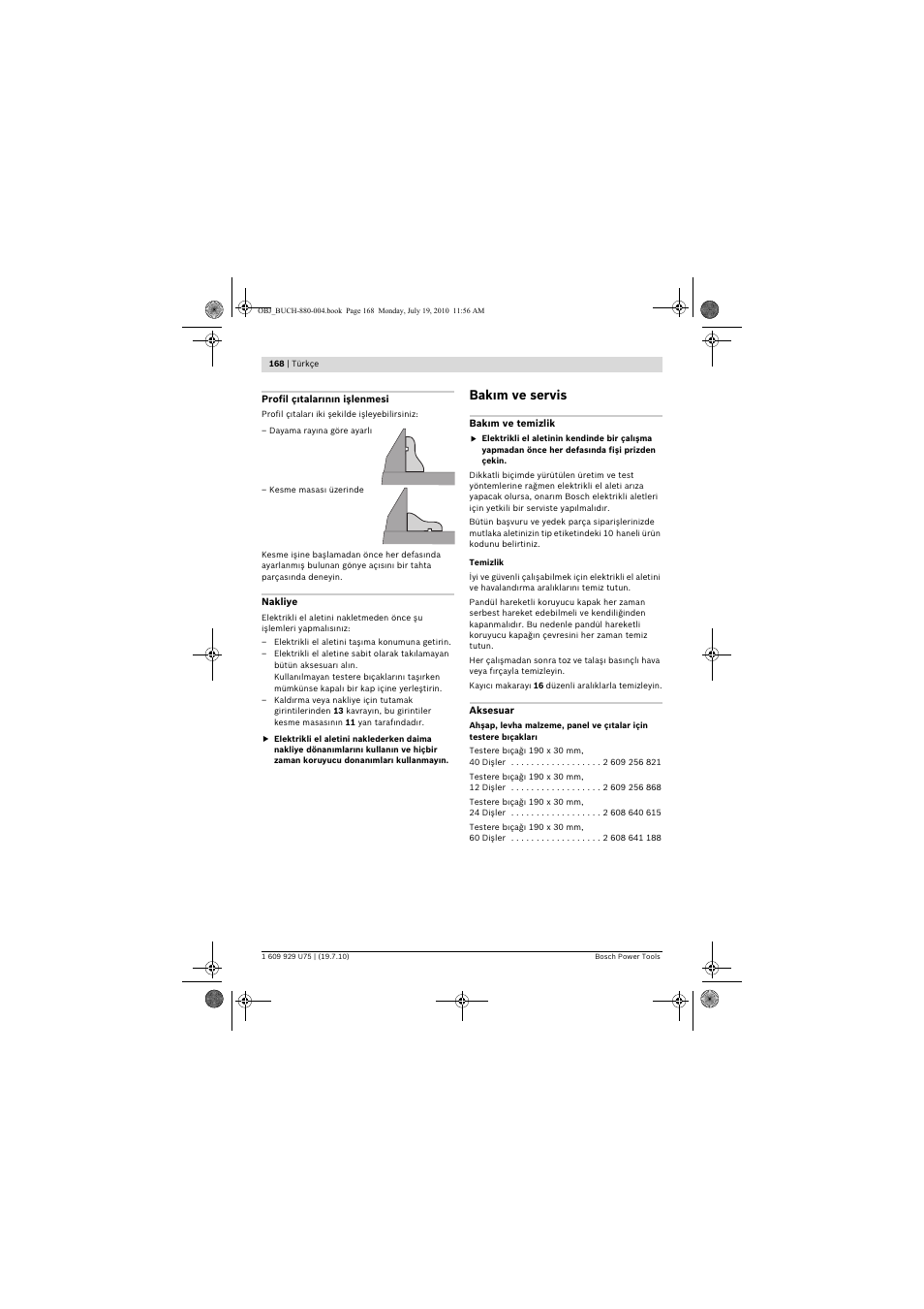 Bak m ve servis | Bosch PCM 7 User Manual | Page 168 / 346