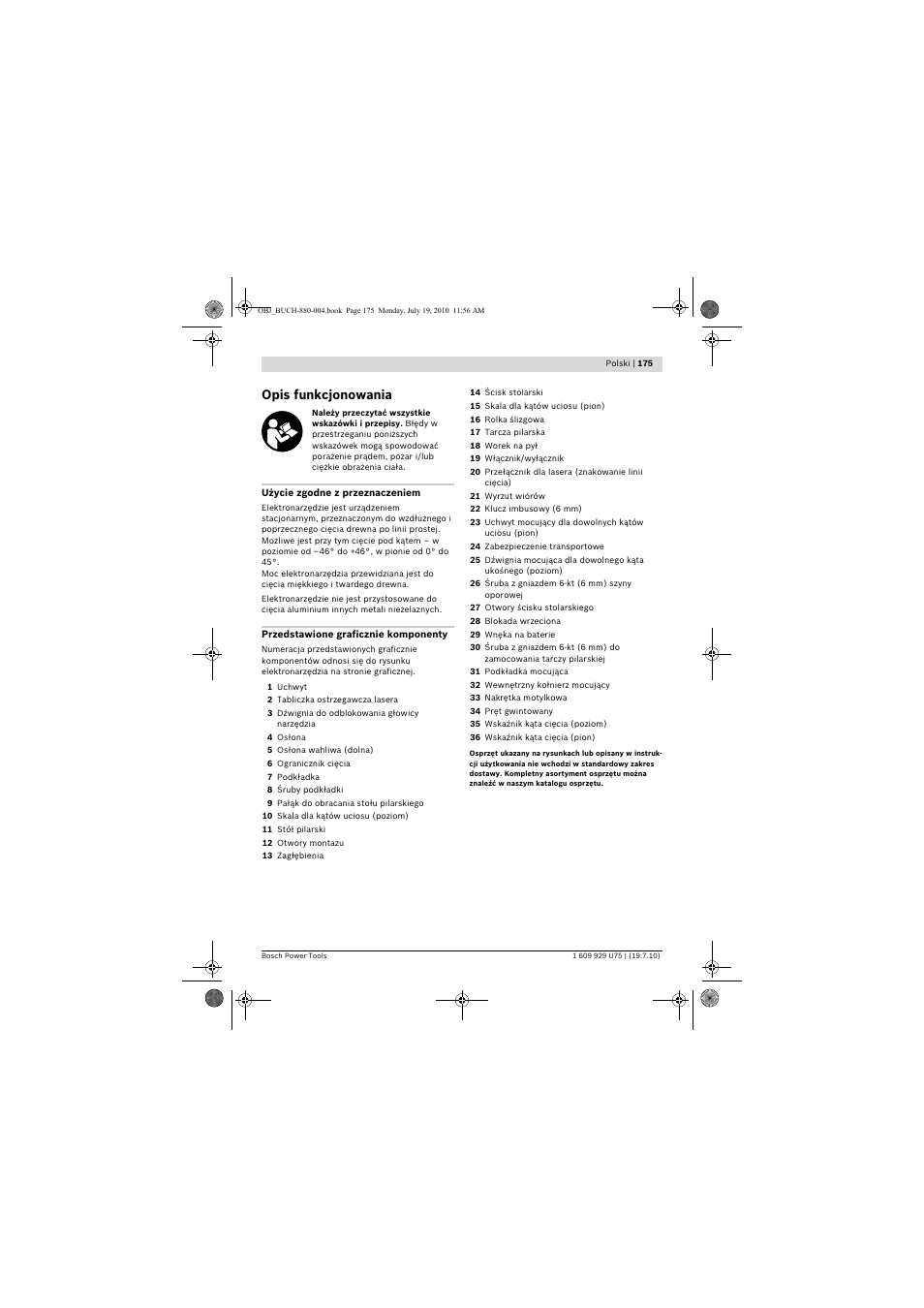 Opis funkcjonowania | Bosch PCM 7 User Manual | Page 175 / 346