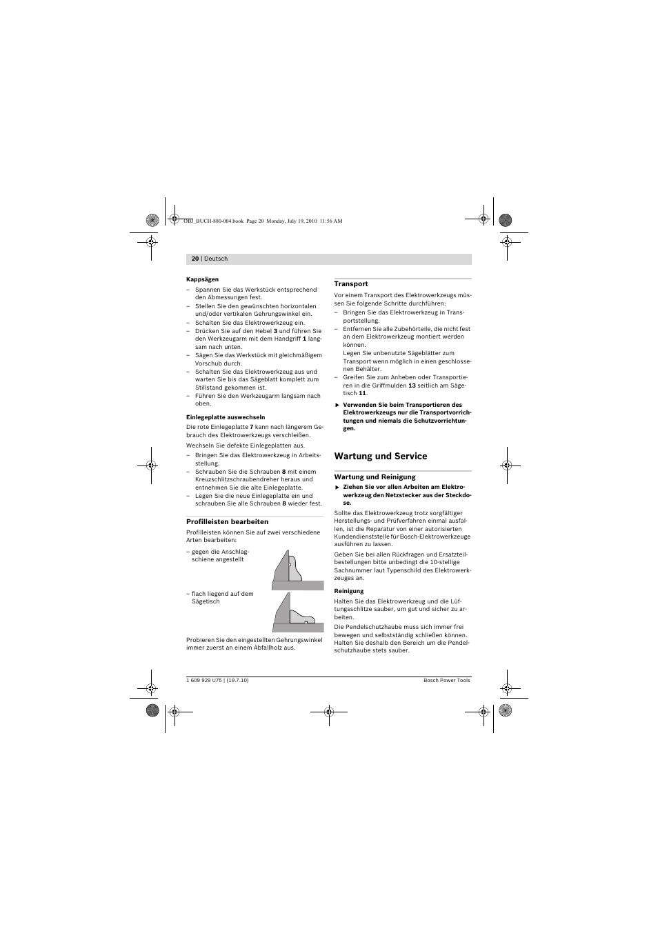 Wartung und service | Bosch PCM 7 User Manual | Page 20 / 346