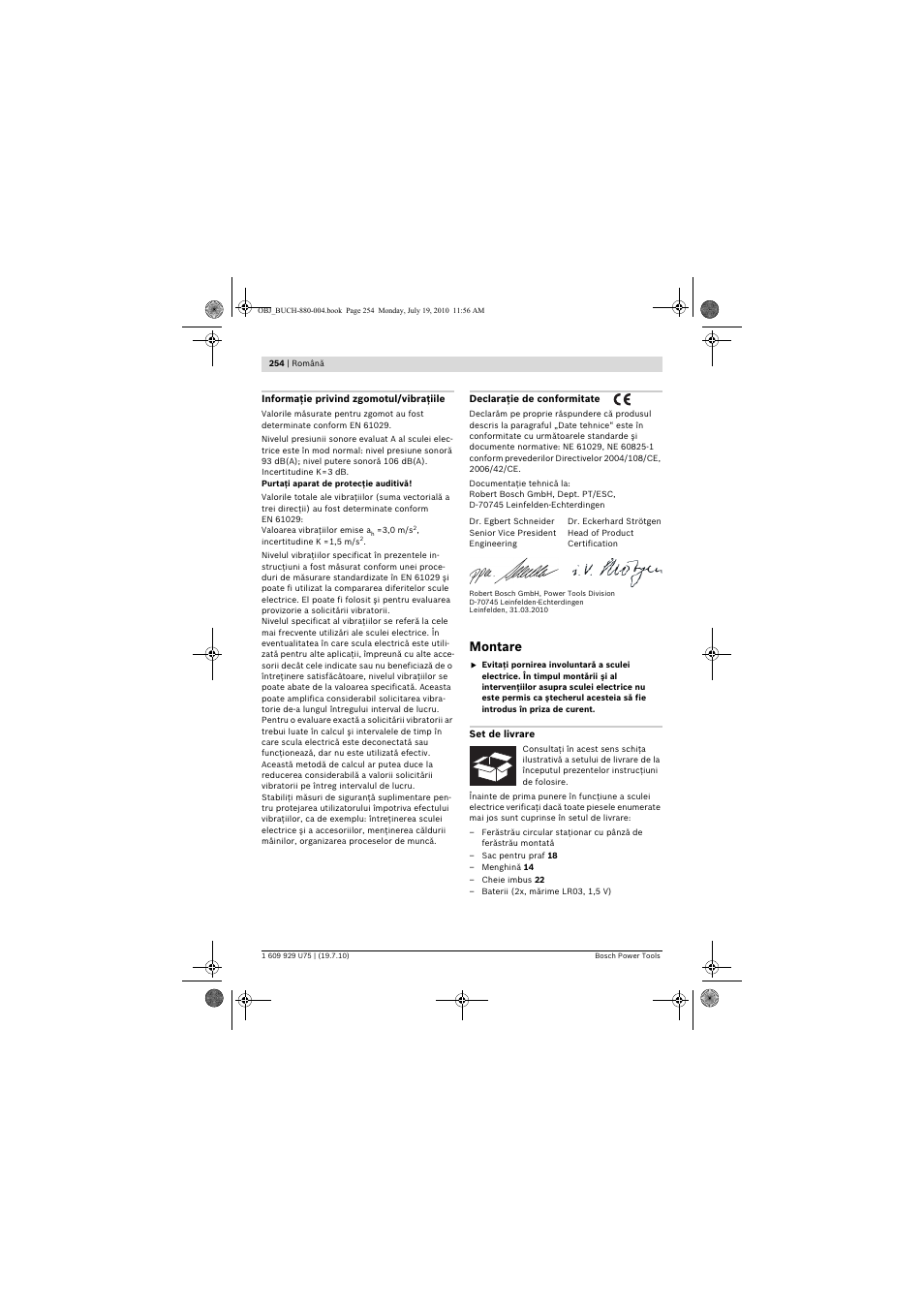 Montare | Bosch PCM 7 User Manual | Page 254 / 346