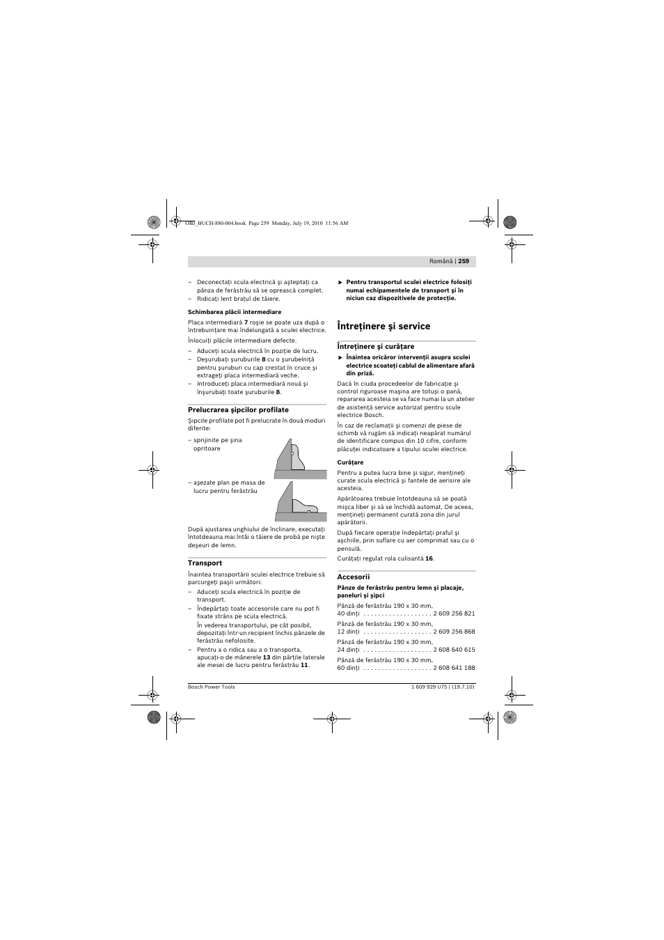 Întreţinere şi service | Bosch PCM 7 User Manual | Page 259 / 346