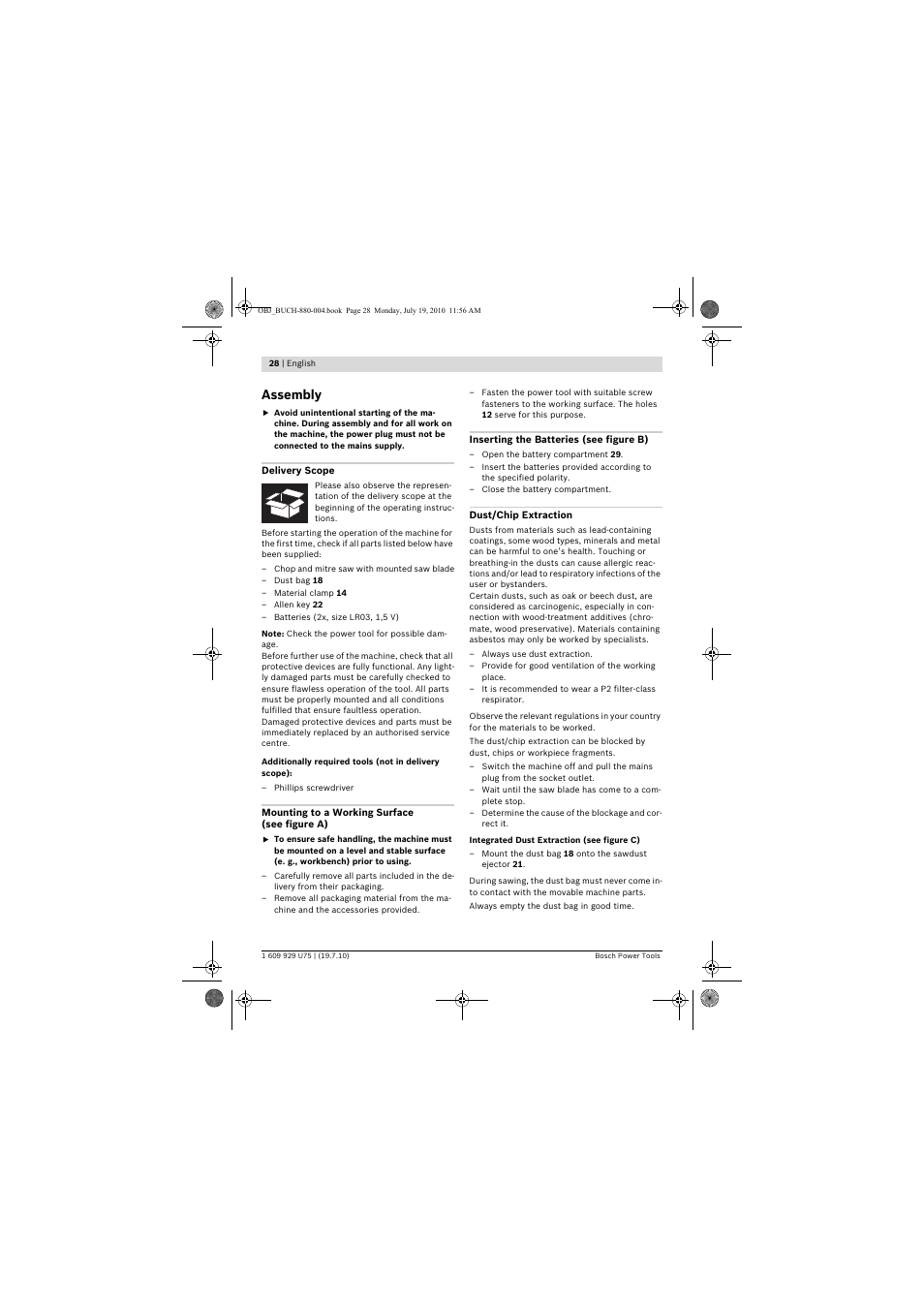 Assembly | Bosch PCM 7 User Manual | Page 28 / 346