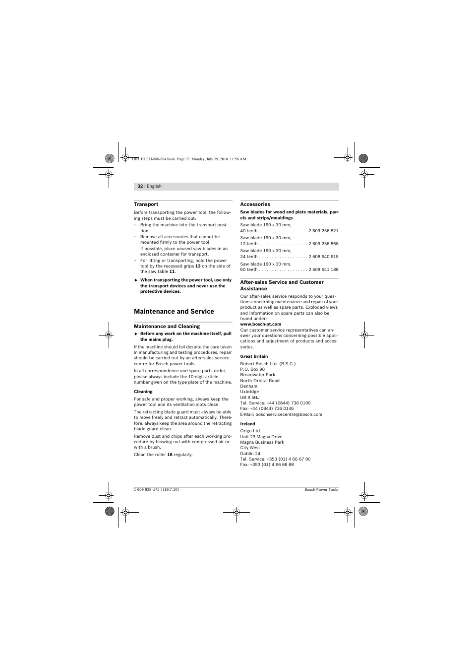 Maintenance and service | Bosch PCM 7 User Manual | Page 32 / 346