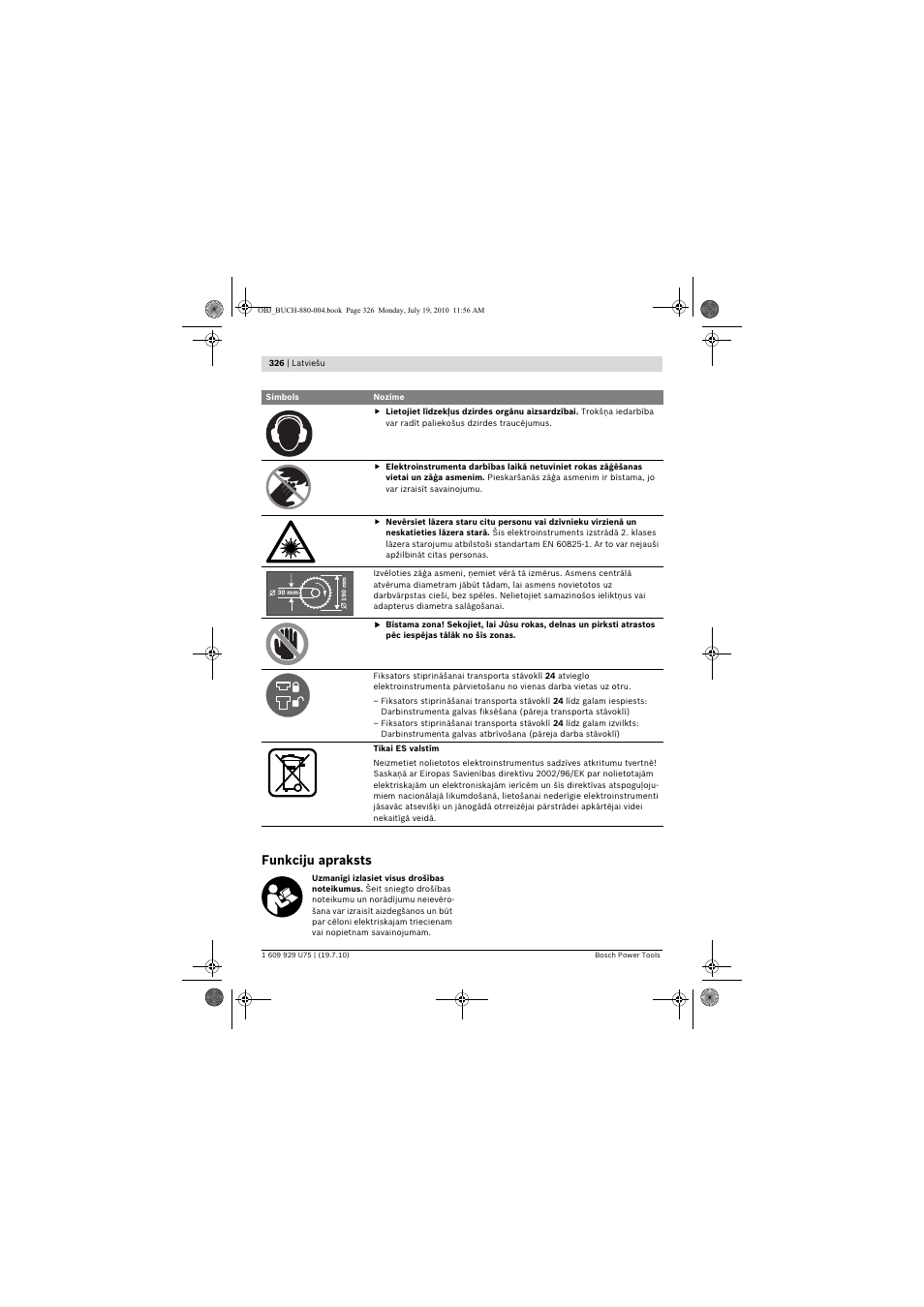 Funkciju apraksts | Bosch PCM 7 User Manual | Page 326 / 346