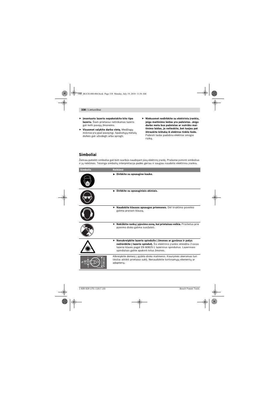 Simboliai | Bosch PCM 7 User Manual | Page 338 / 346