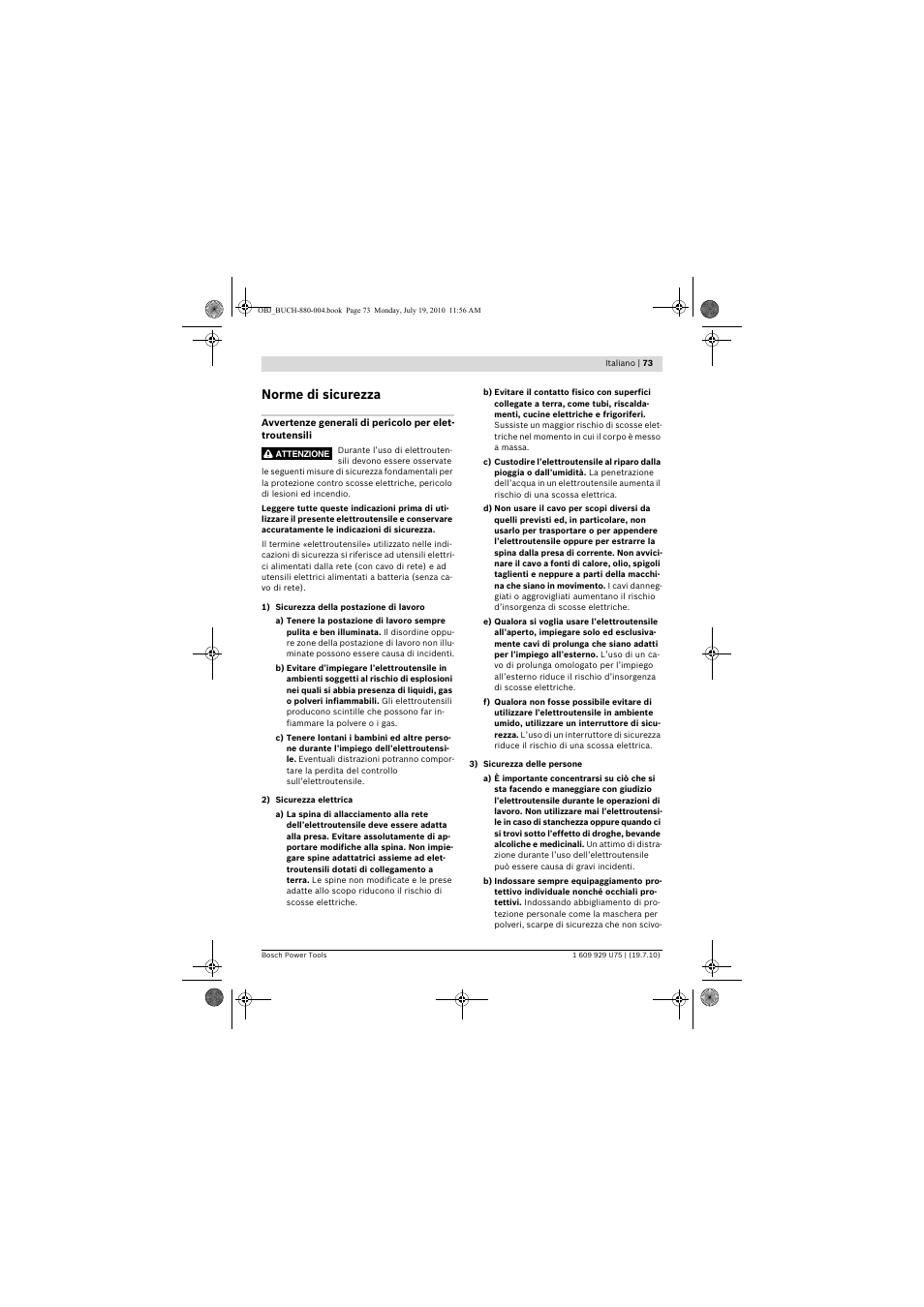 Norme di sicurezza | Bosch PCM 7 User Manual | Page 73 / 346