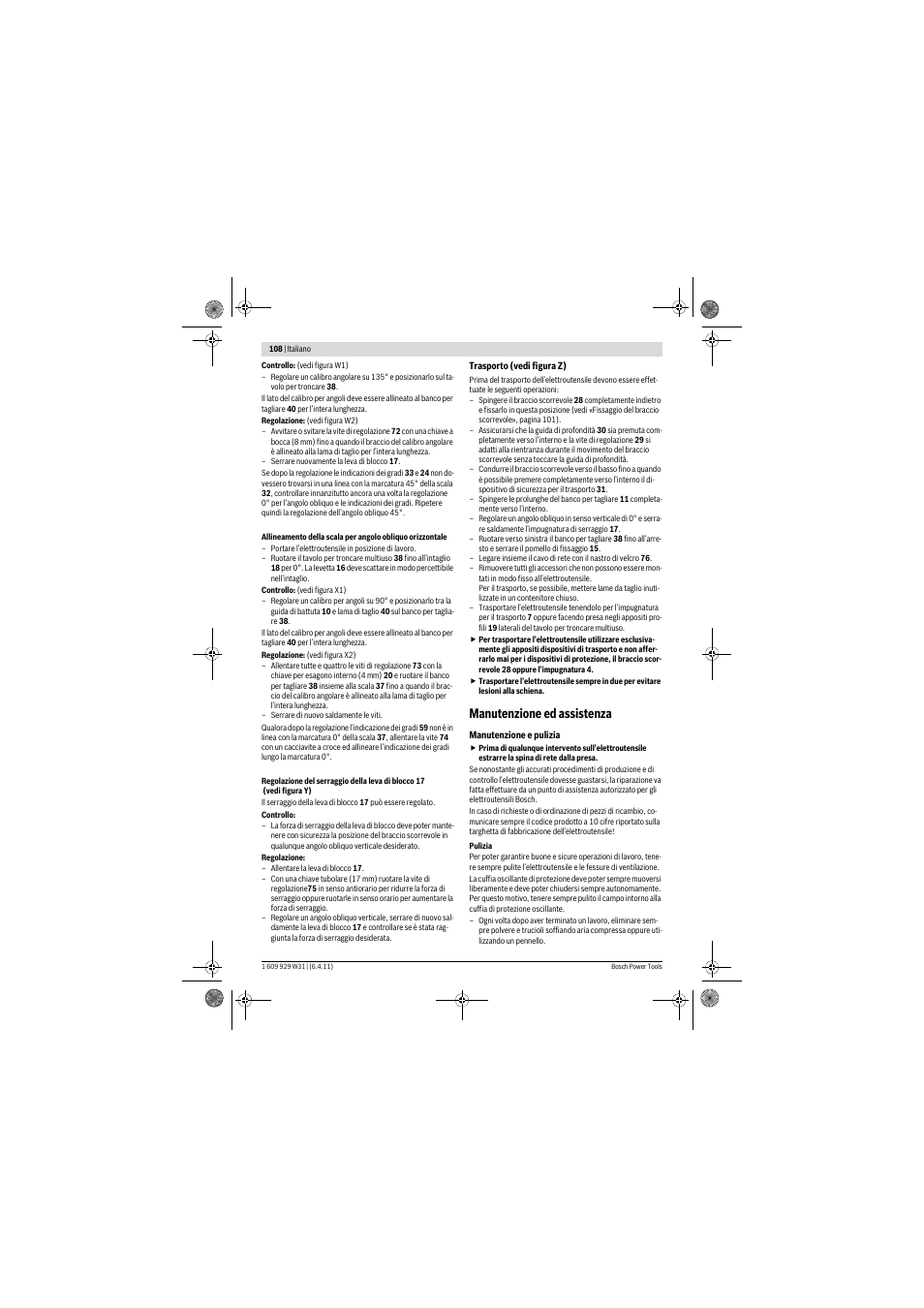 Manutenzione ed assistenza | Bosch GCM 12 GDL Professional User Manual | Page 108 / 456