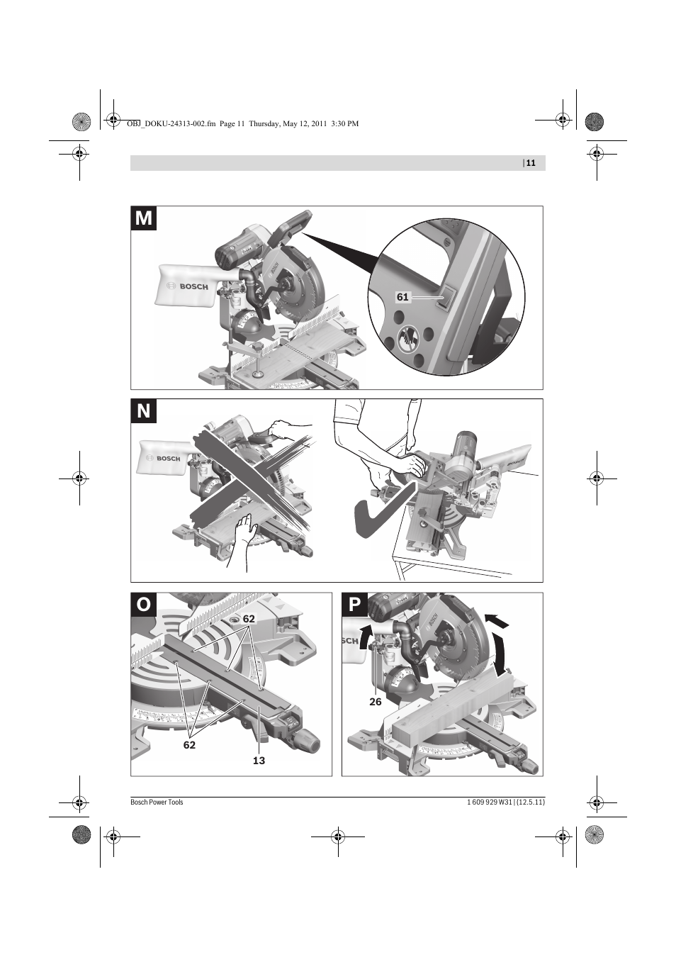 Po n m | Bosch GCM 12 GDL Professional User Manual | Page 11 / 456