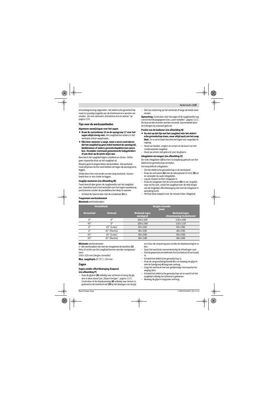 Bosch GCM 12 GDL Professional User Manual | Page 119 / 456