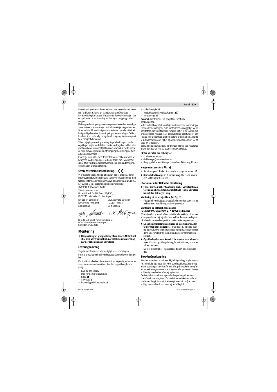 Montering | Bosch GCM 12 GDL Professional User Manual | Page 129 / 456