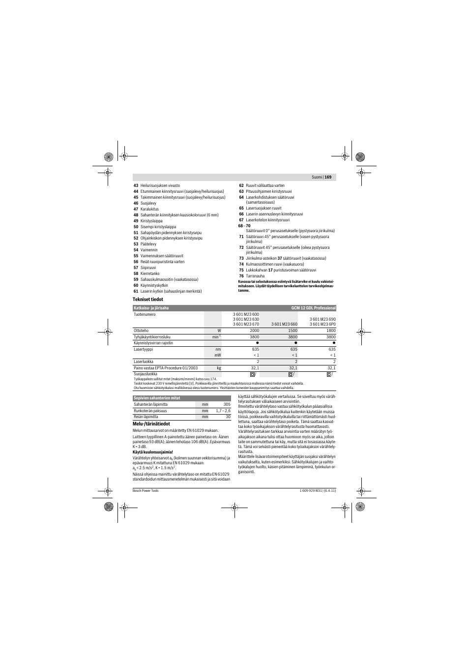 Bosch GCM 12 GDL Professional User Manual | Page 169 / 456