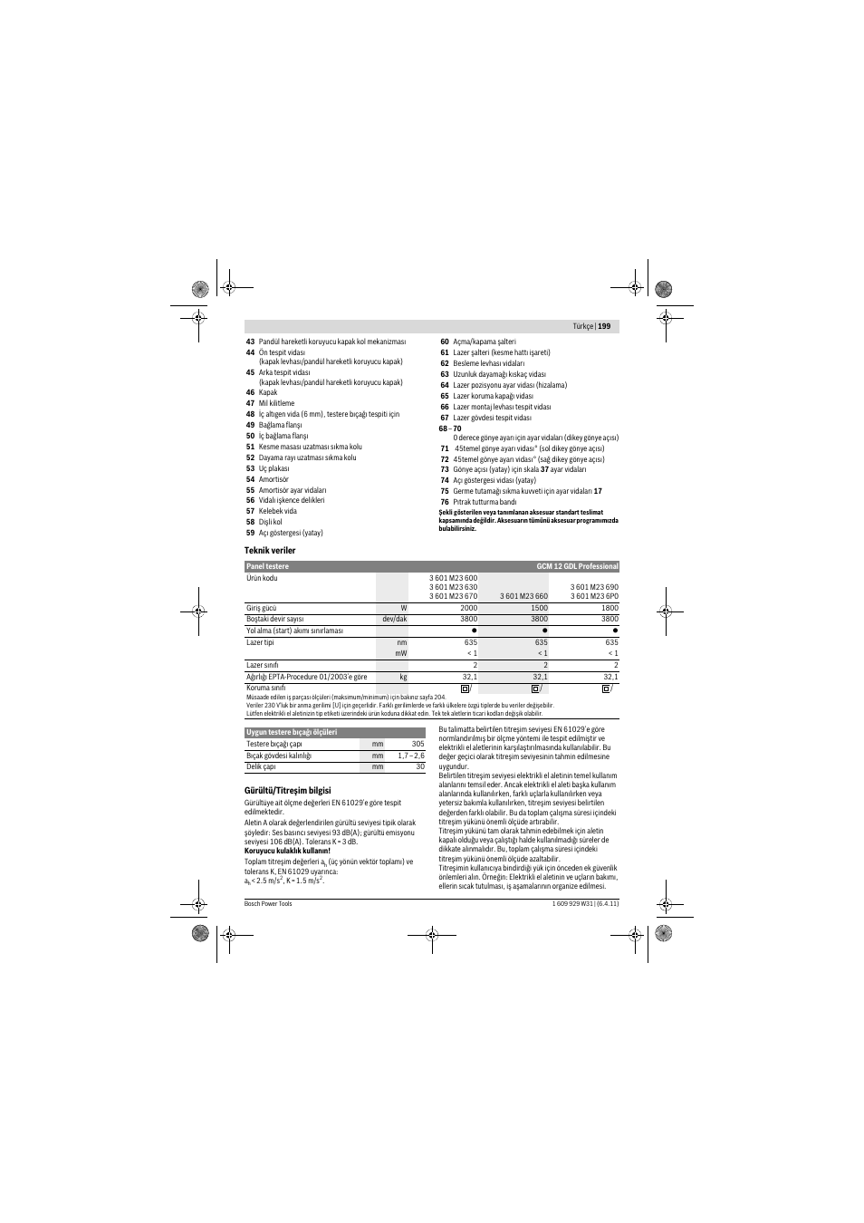 Bosch GCM 12 GDL Professional User Manual | Page 199 / 456