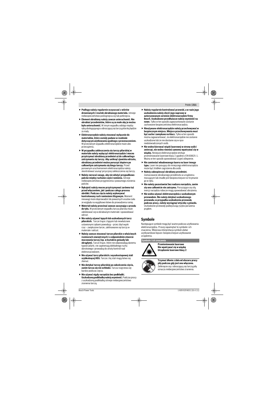 Symbole | Bosch GCM 12 GDL Professional User Manual | Page 211 / 456