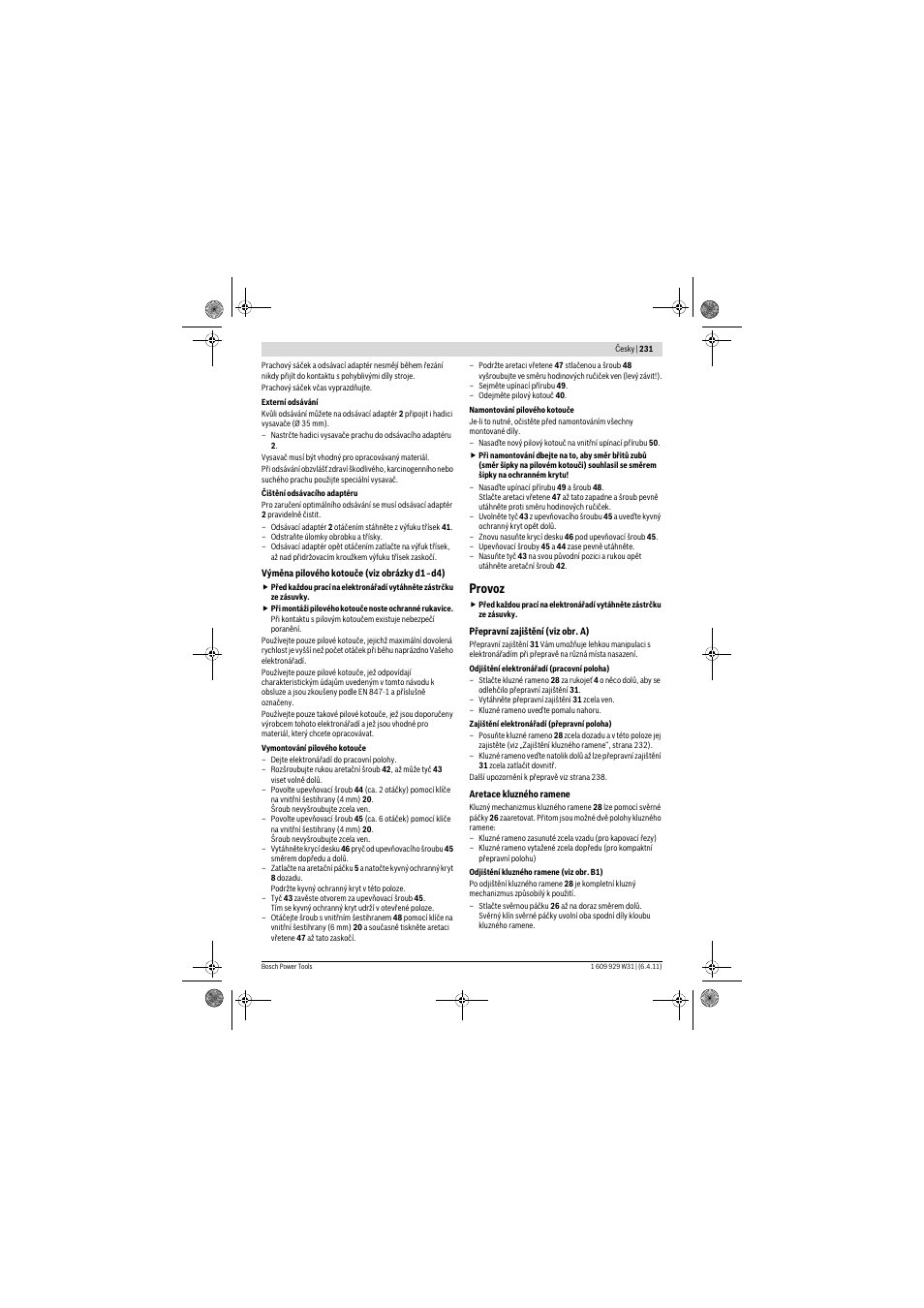 Provoz | Bosch GCM 12 GDL Professional User Manual | Page 231 / 456