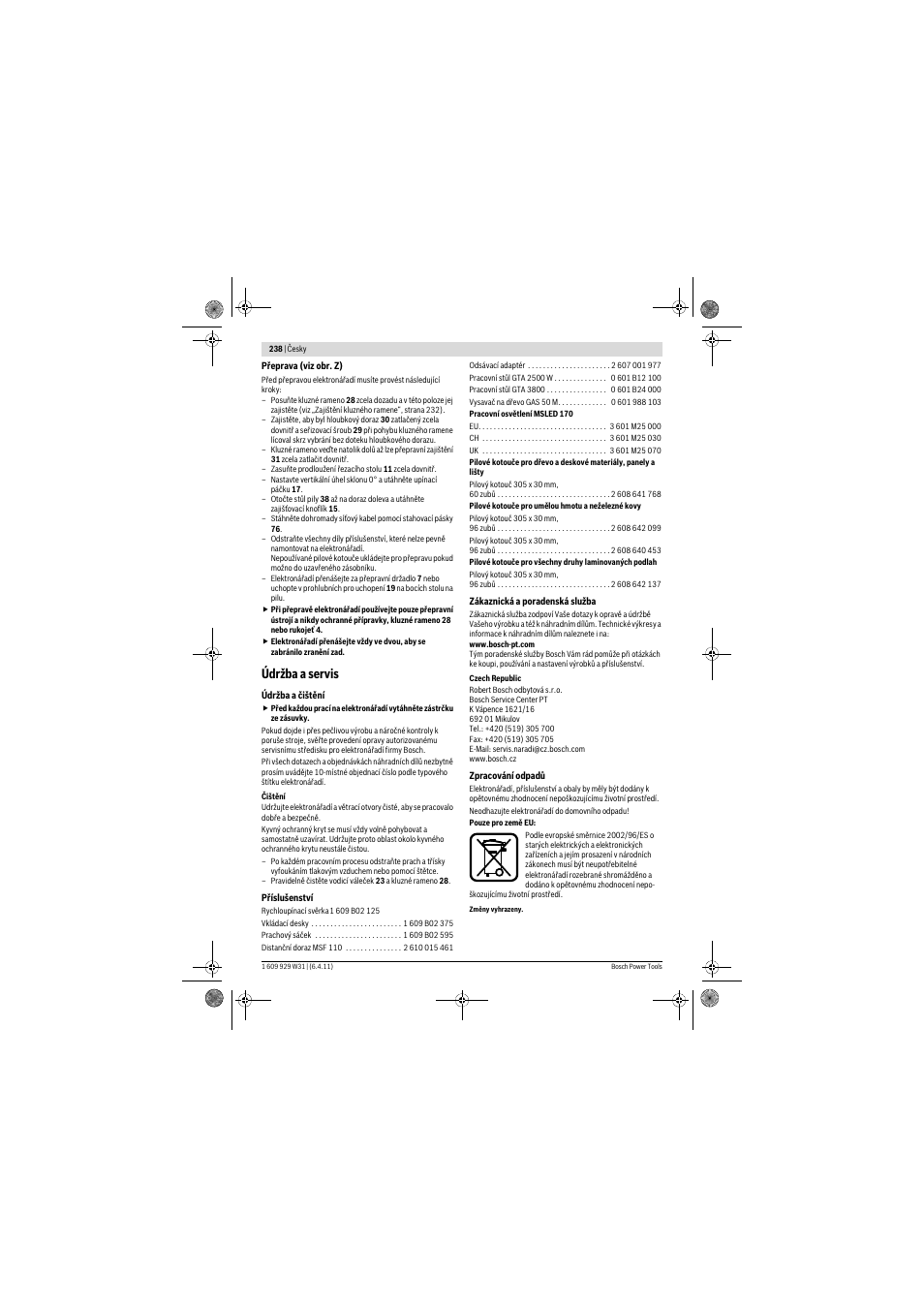 Údržba a servis | Bosch GCM 12 GDL Professional User Manual | Page 238 / 456