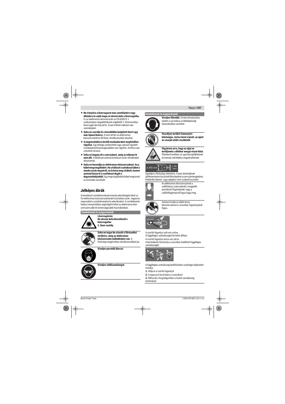 Jelképes ábrák | Bosch GCM 12 GDL Professional User Manual | Page 257 / 456