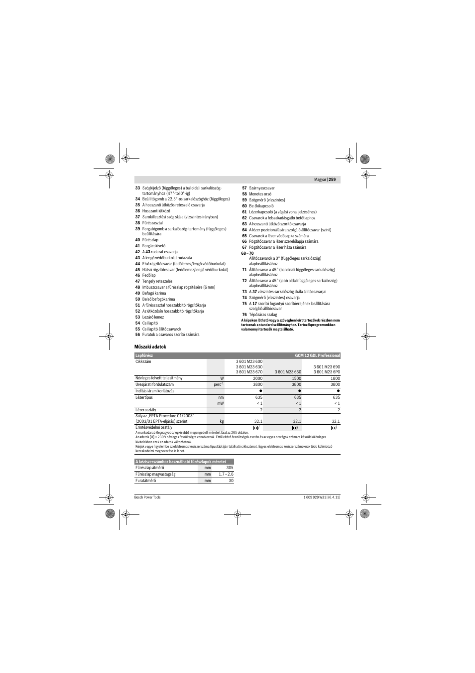 Bosch GCM 12 GDL Professional User Manual | Page 259 / 456