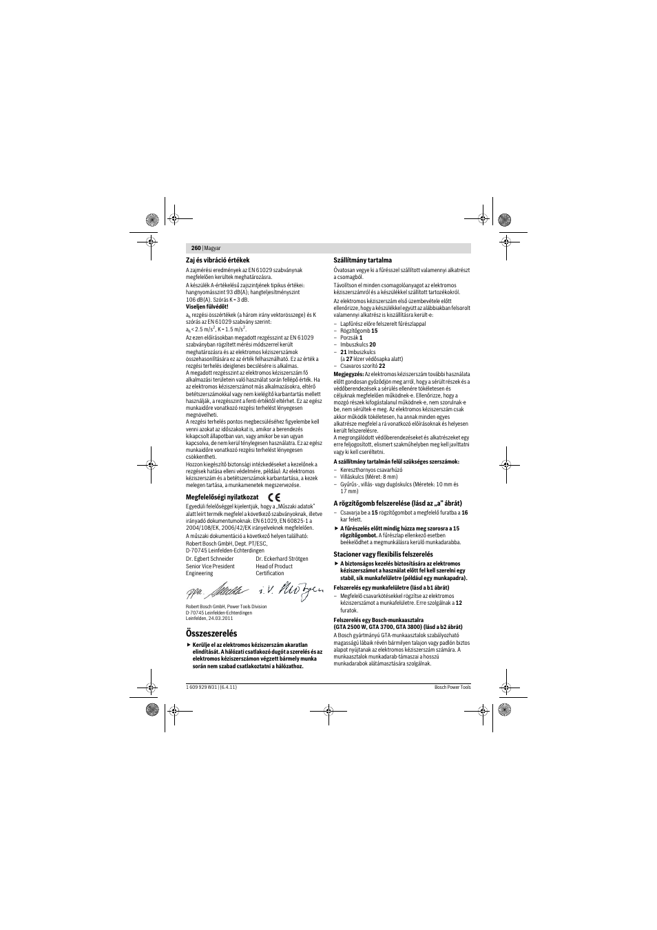 Összeszerelés | Bosch GCM 12 GDL Professional User Manual | Page 260 / 456
