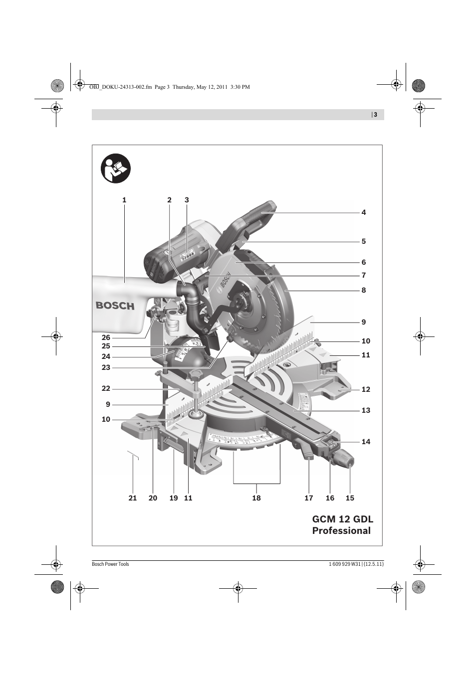 Bosch GCM 12 GDL Professional User Manual | Page 3 / 456