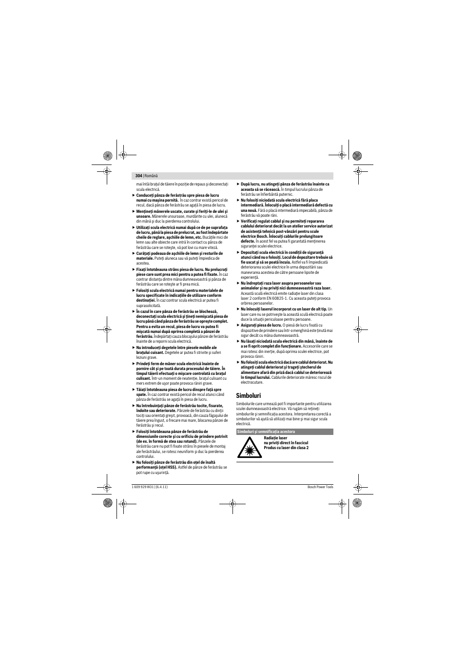 Simboluri | Bosch GCM 12 GDL Professional User Manual | Page 304 / 456
