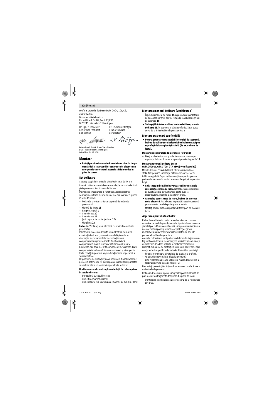Montare | Bosch GCM 12 GDL Professional User Manual | Page 308 / 456
