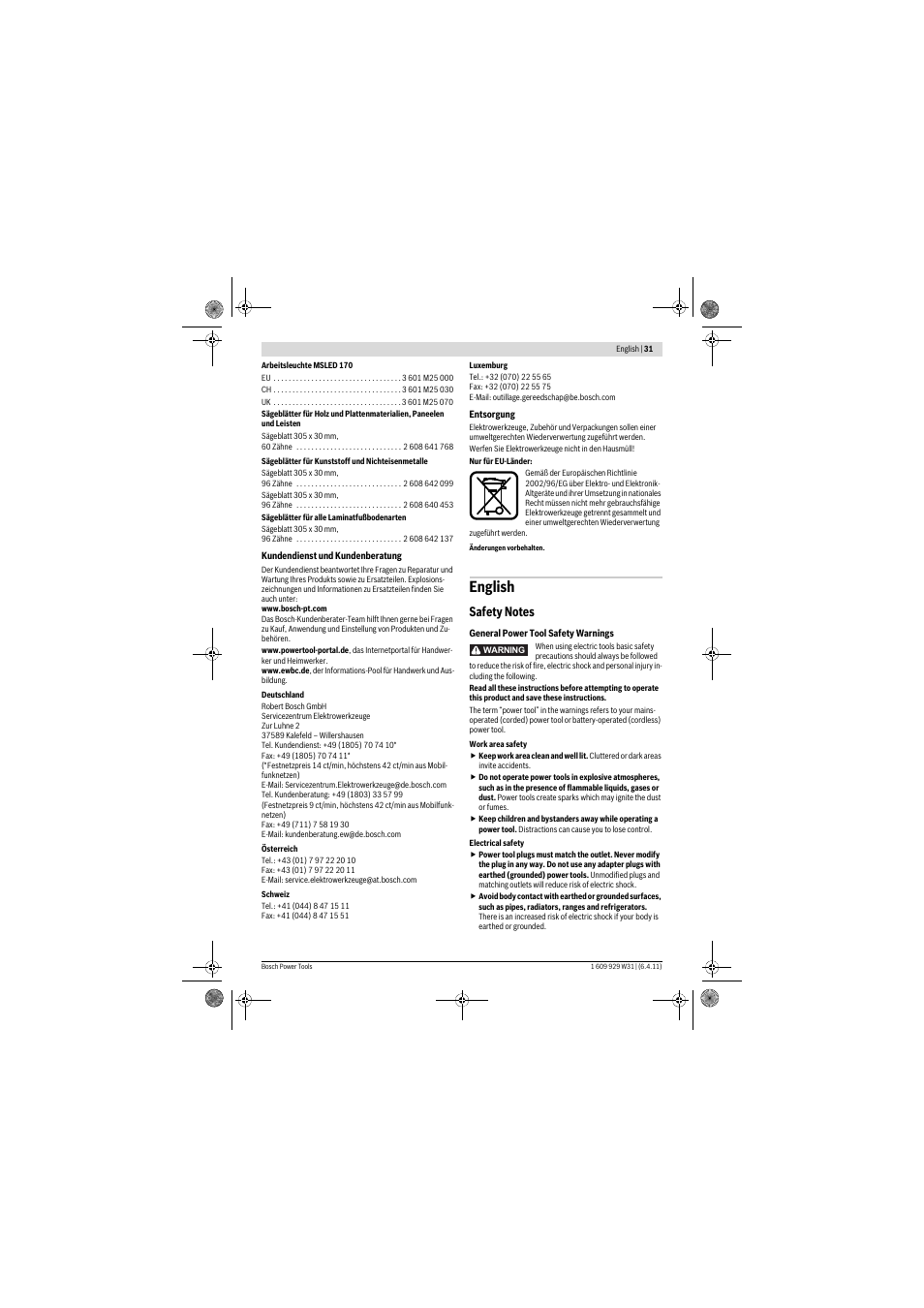 English | Bosch GCM 12 GDL Professional User Manual | Page 31 / 456