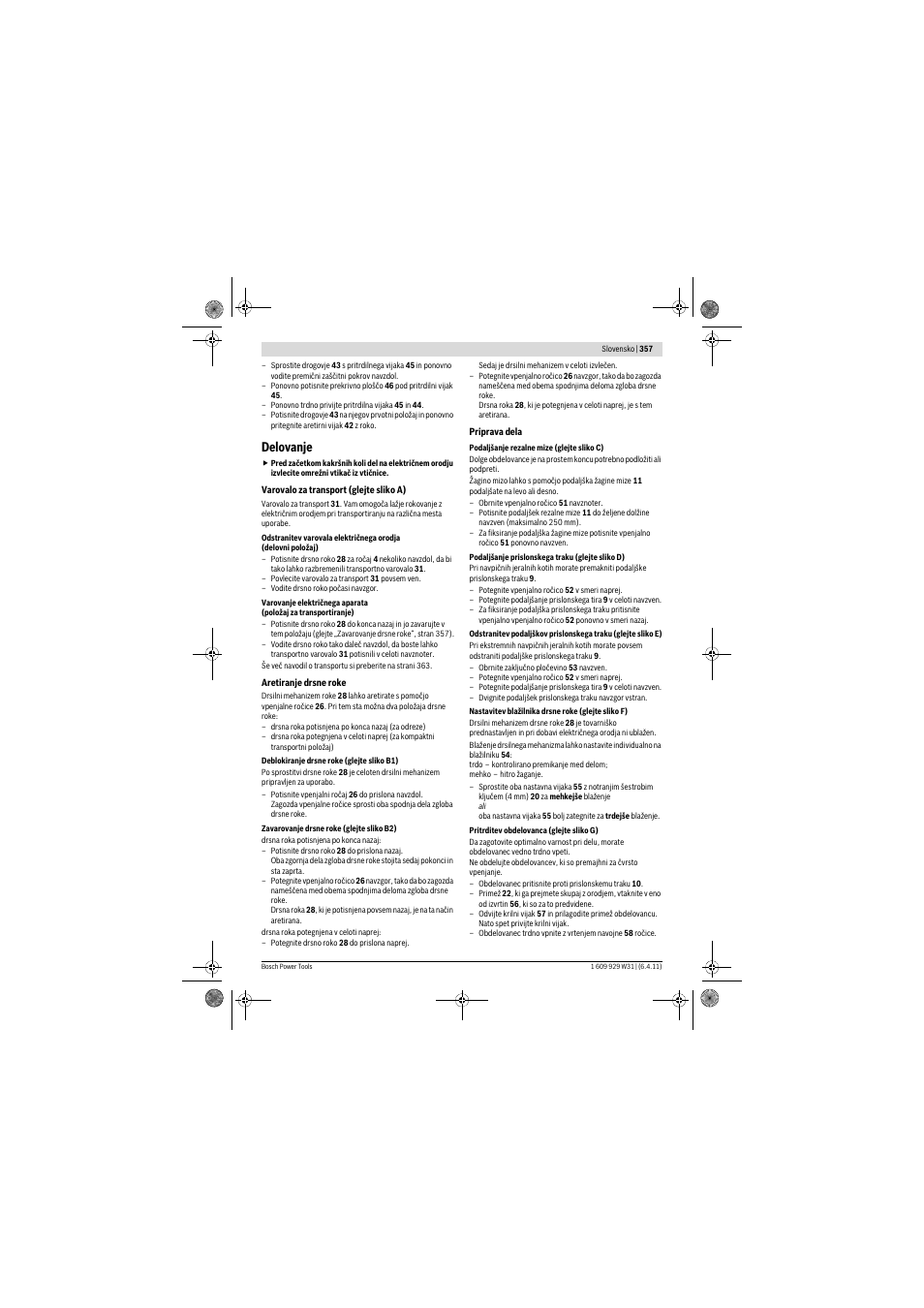 Delovanje | Bosch GCM 12 GDL Professional User Manual | Page 357 / 456