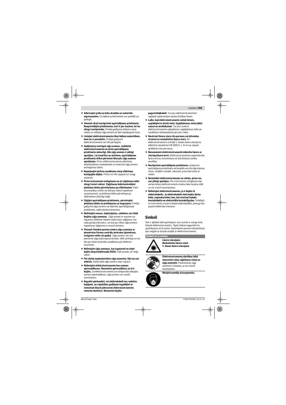 Simboli | Bosch GCM 12 GDL Professional User Manual | Page 395 / 456