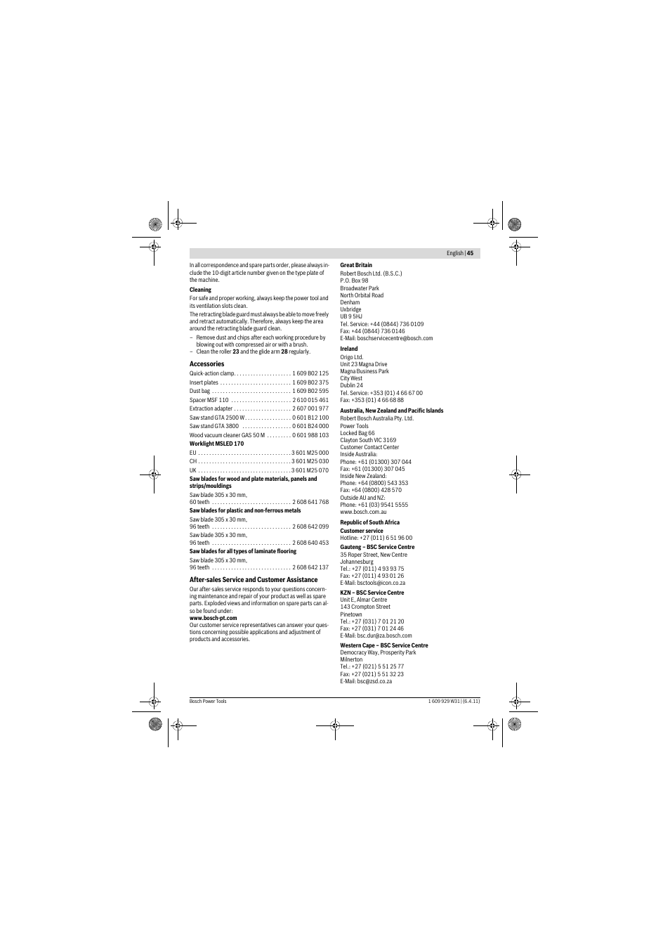 Bosch GCM 12 GDL Professional User Manual | Page 45 / 456