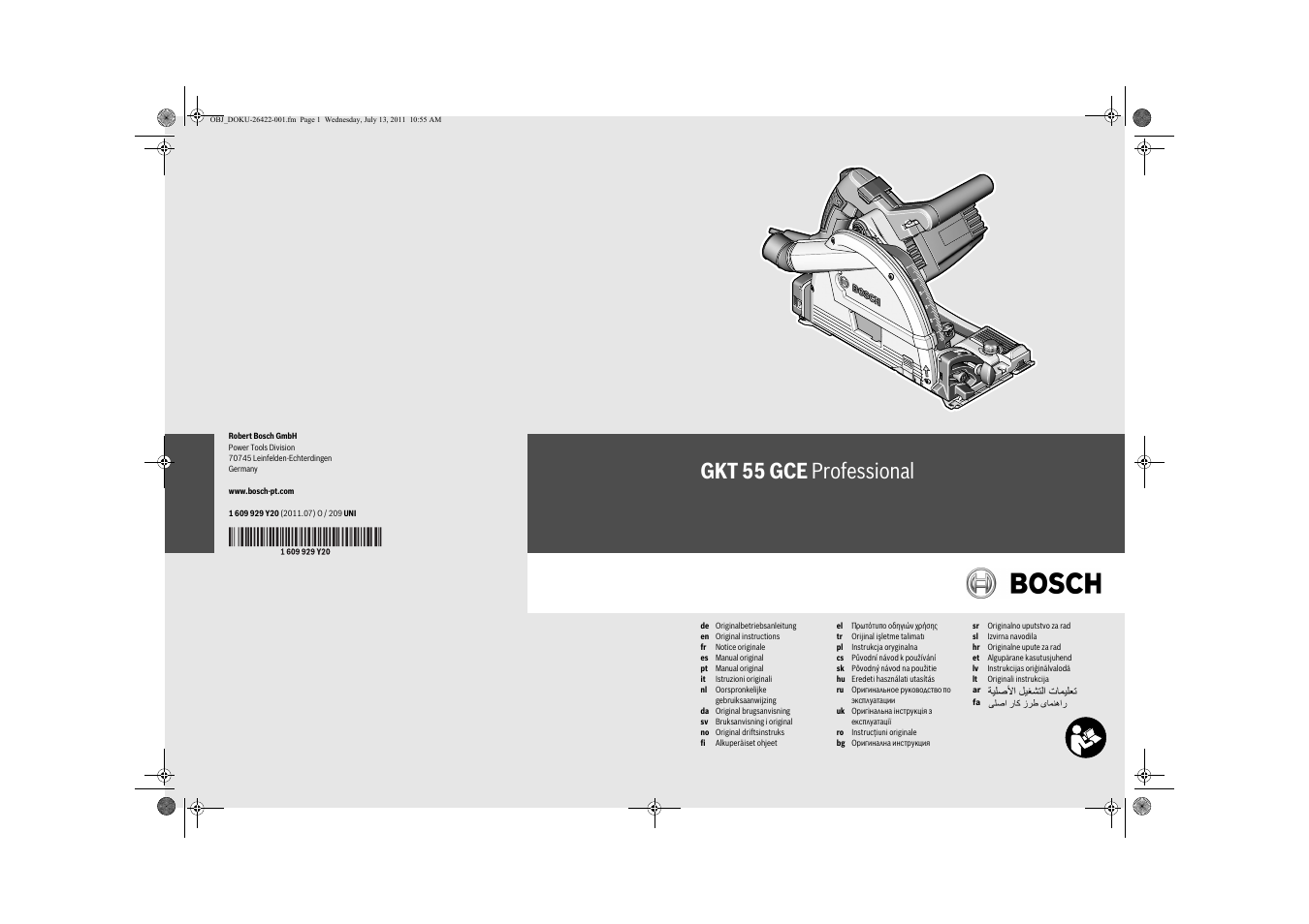 Bosch GKT 55 GCE Professional User Manual | 208 pages