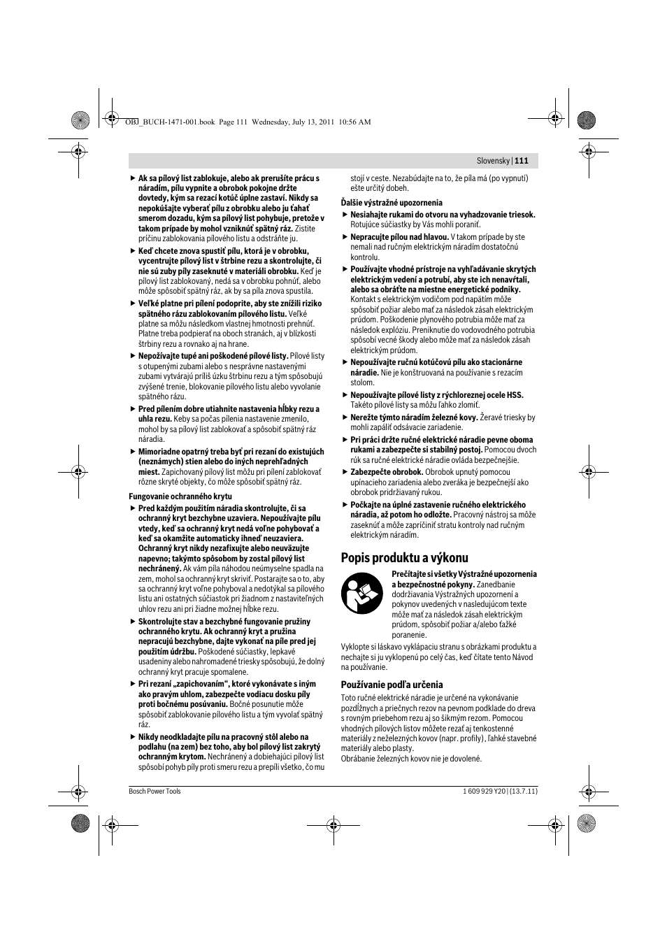 Popis produktu a výkonu | Bosch GKT 55 GCE Professional User Manual | Page 111 / 208