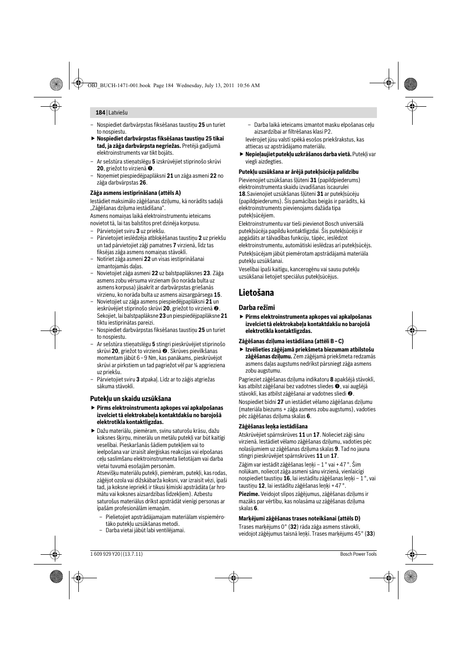 Lietošana | Bosch GKT 55 GCE Professional User Manual | Page 184 / 208