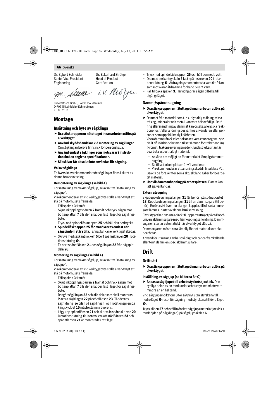 Montage, Drift | Bosch GKT 55 GCE Professional User Manual | Page 66 / 208