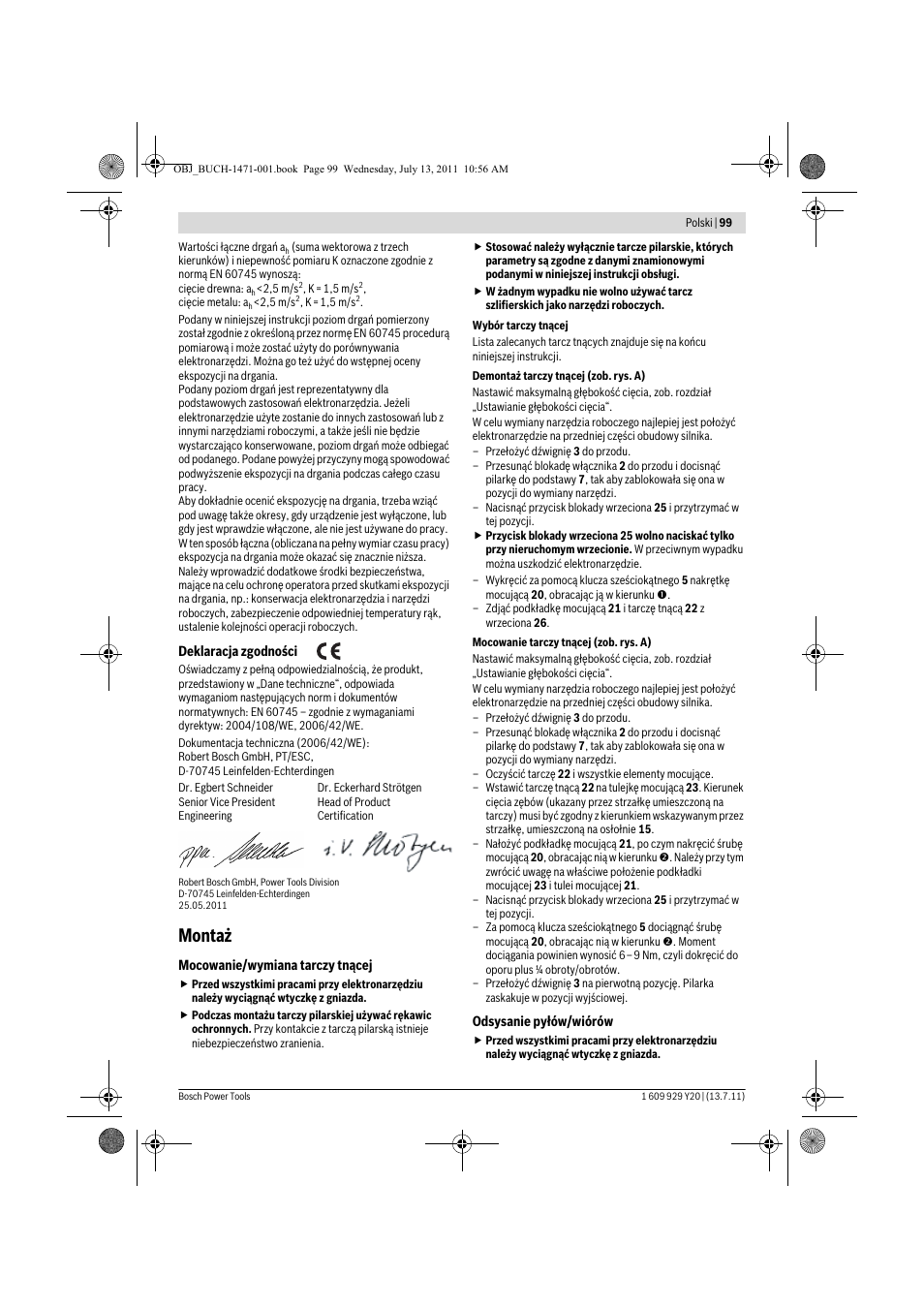 Montaż | Bosch GKT 55 GCE Professional User Manual | Page 99 / 208