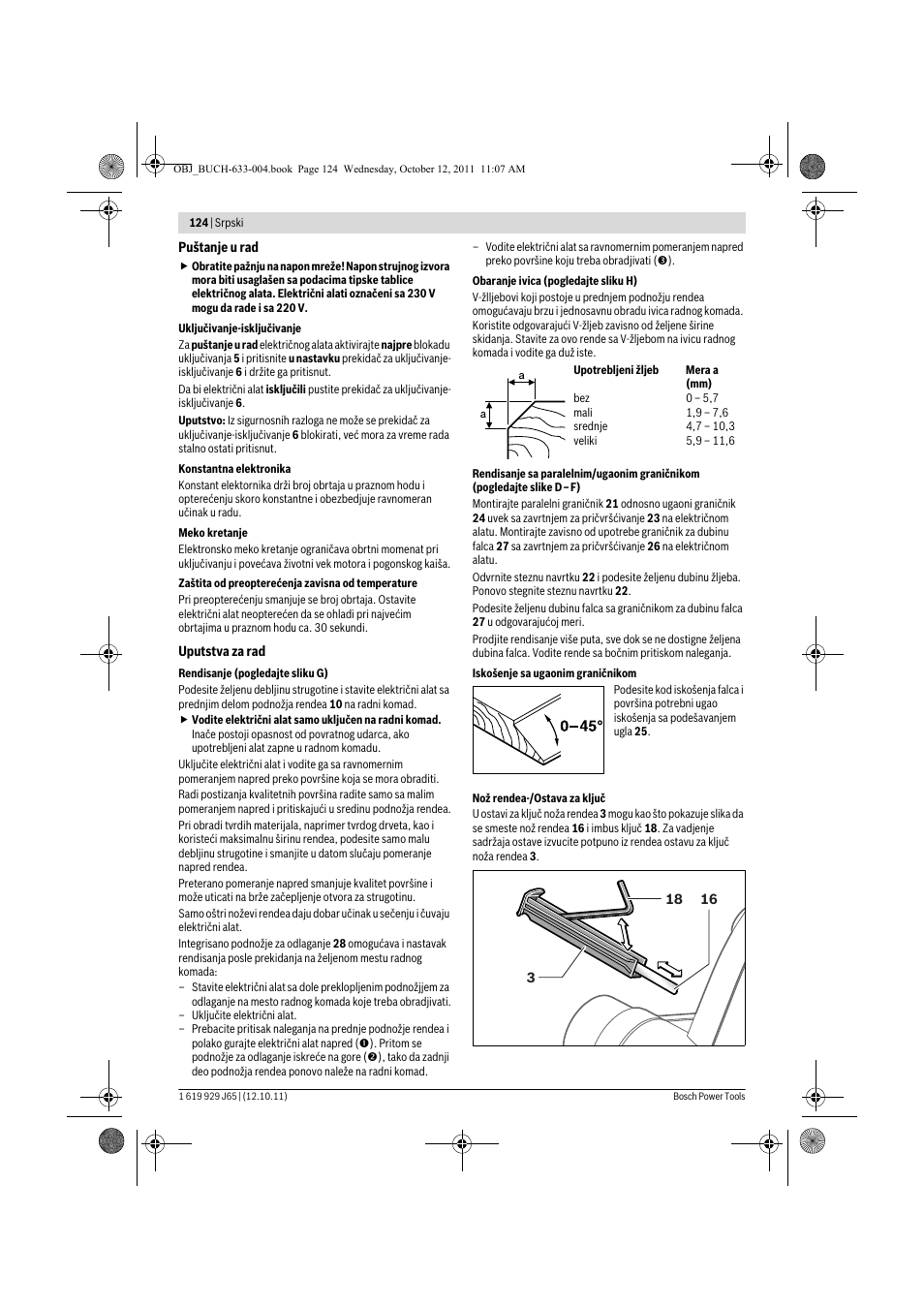 Bosch GHO 40-82 C Professional User Manual | Page 124 / 163