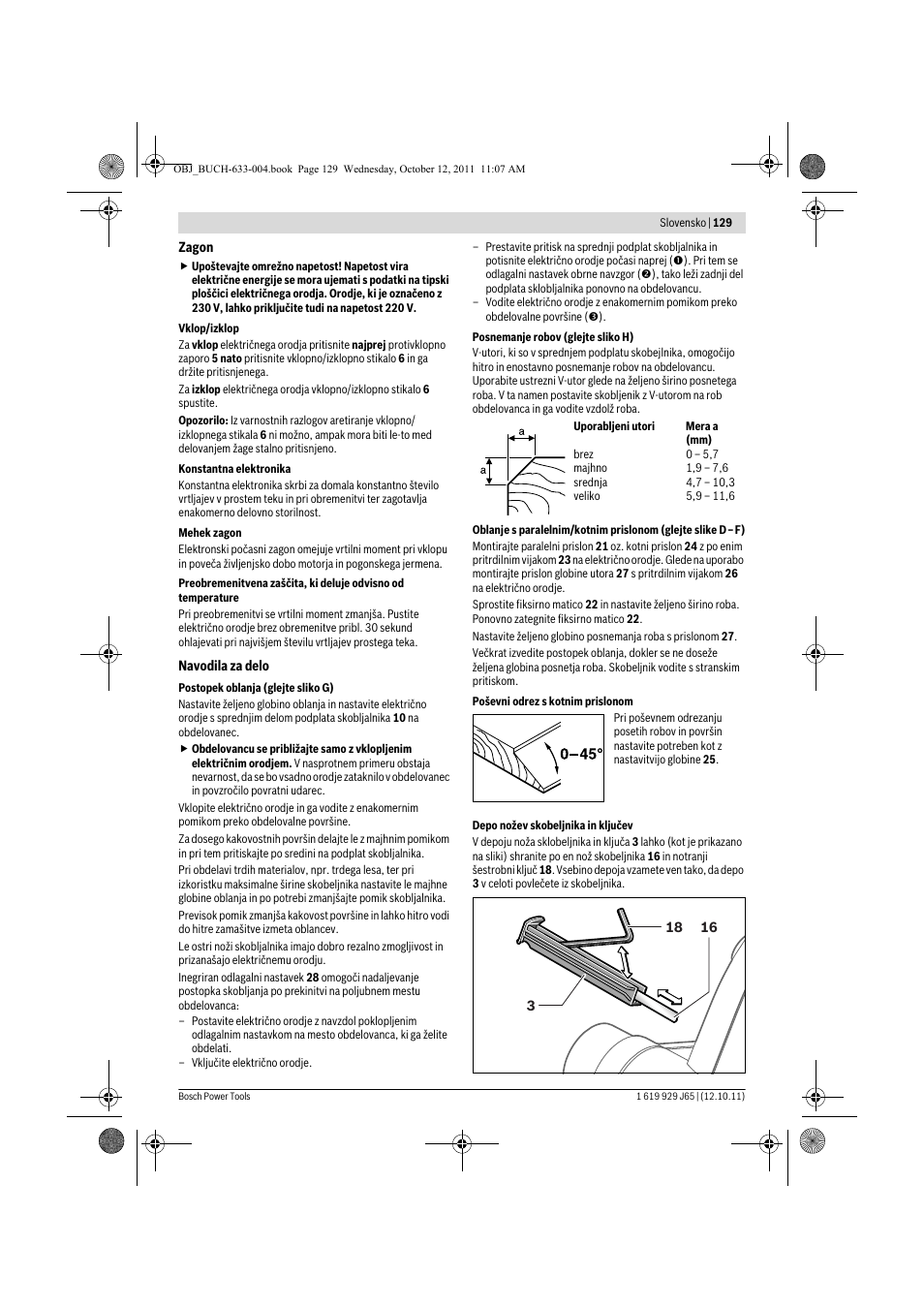Bosch GHO 40-82 C Professional User Manual | Page 129 / 163