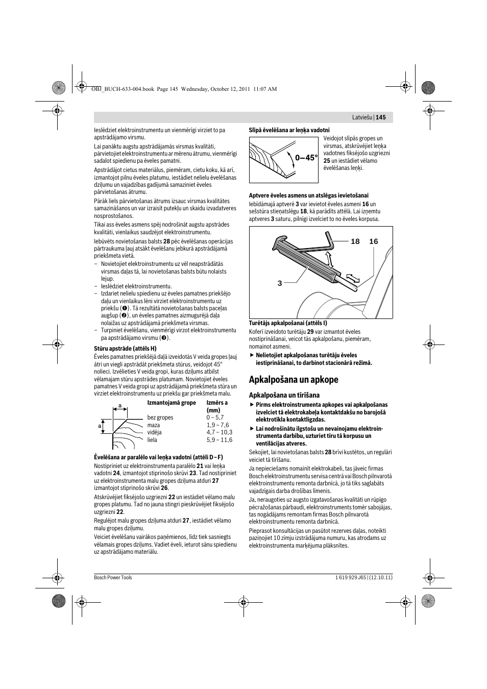 Apkalpošana un apkope | Bosch GHO 40-82 C Professional User Manual | Page 145 / 163