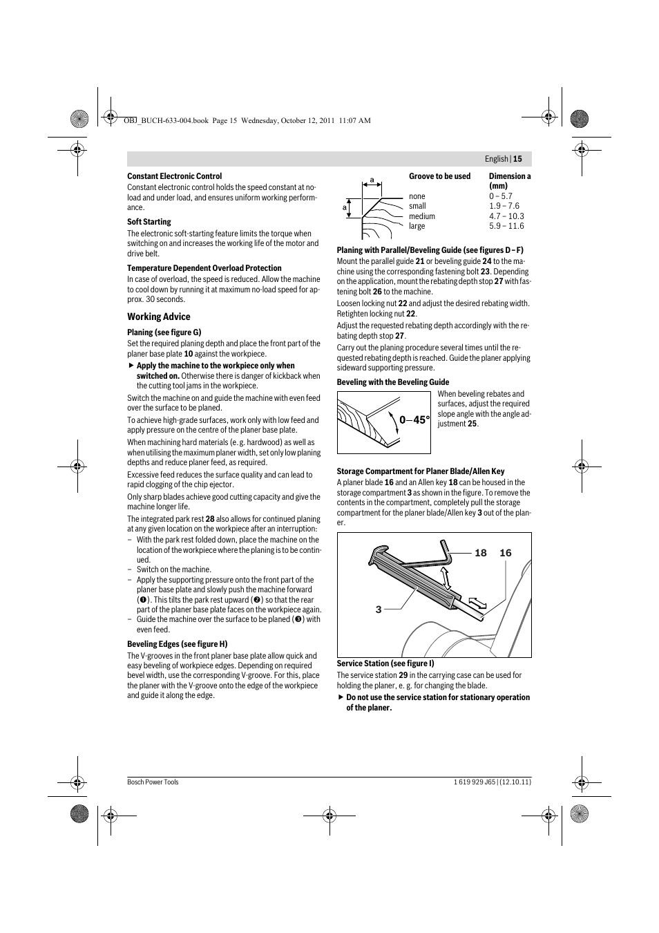 Bosch GHO 40-82 C Professional User Manual | Page 15 / 163